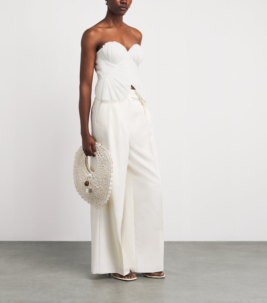 Cult Gaia Womens Pleated Jace Top Off White Image 2