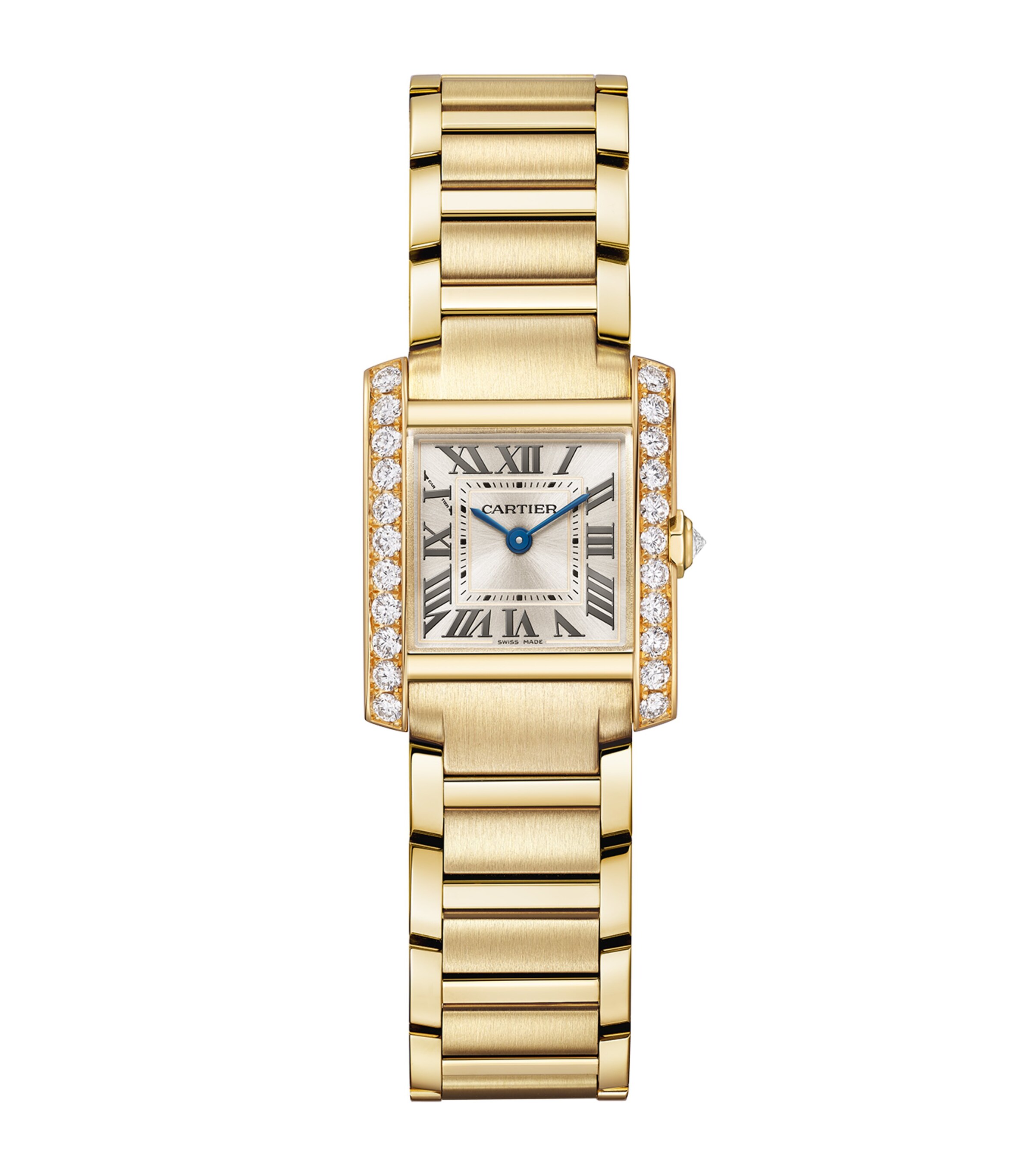 Cartier Small Yellow Gold and Diamond Tank Française Watch 21.2mm Golden Image 1