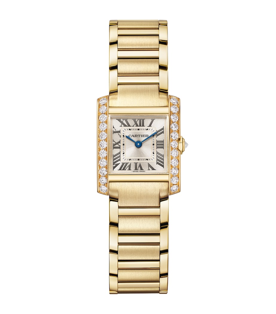 Cartier Small Yellow Gold and Diamond Tank Française Watch 21.2mm Golden Image 1