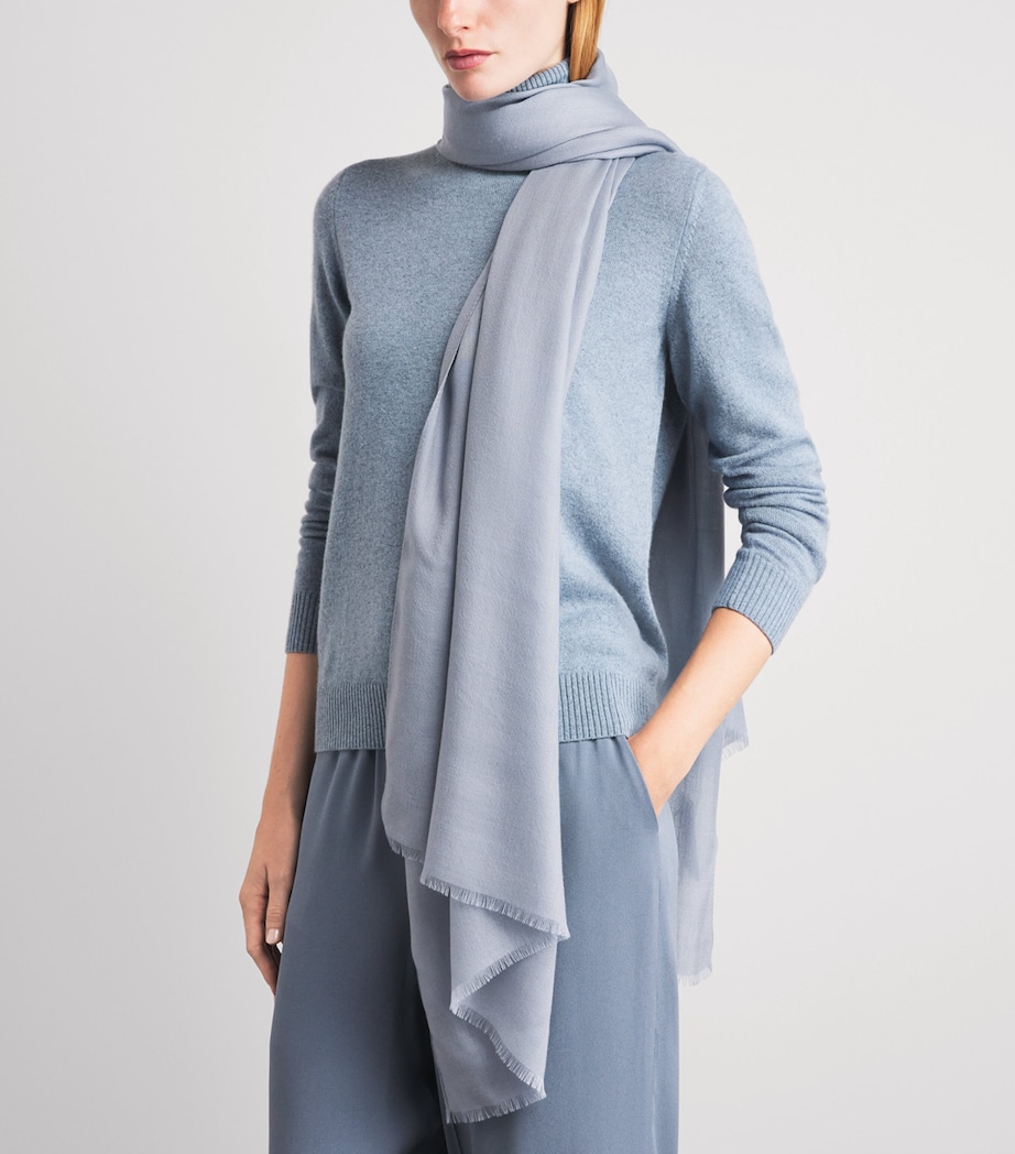 Agnona Cashmere Scarf Blue Powder Image 2