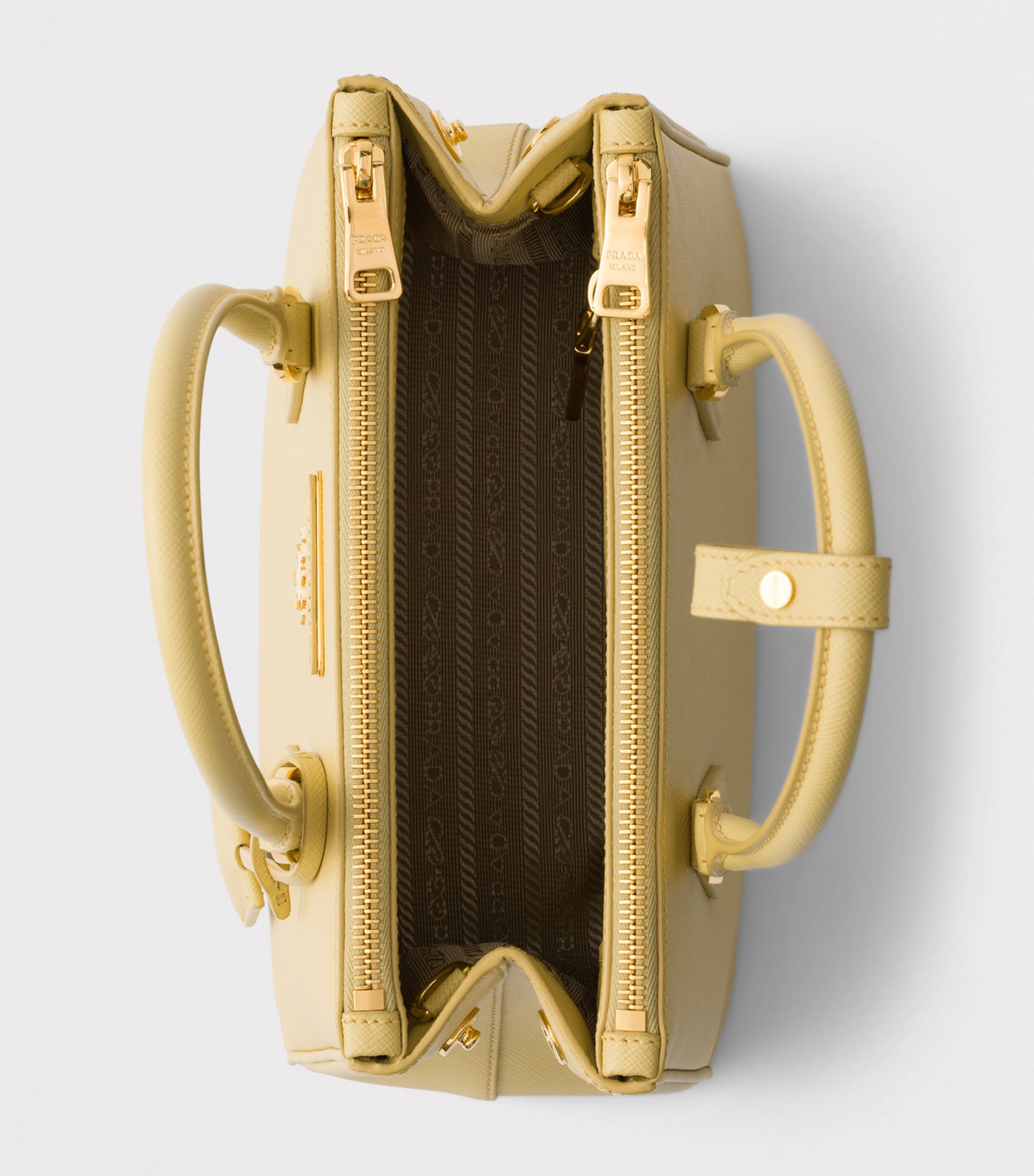 Prada Small Leather Galleria Top-Handle Bag Yellow Image 5