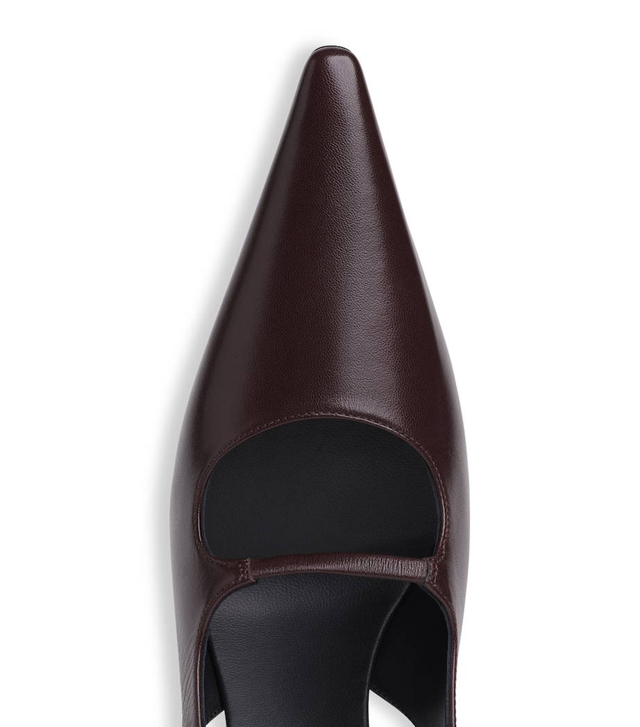 Alaïa Leather Drop Slingback Pumps 80 Dark Brown Image 4