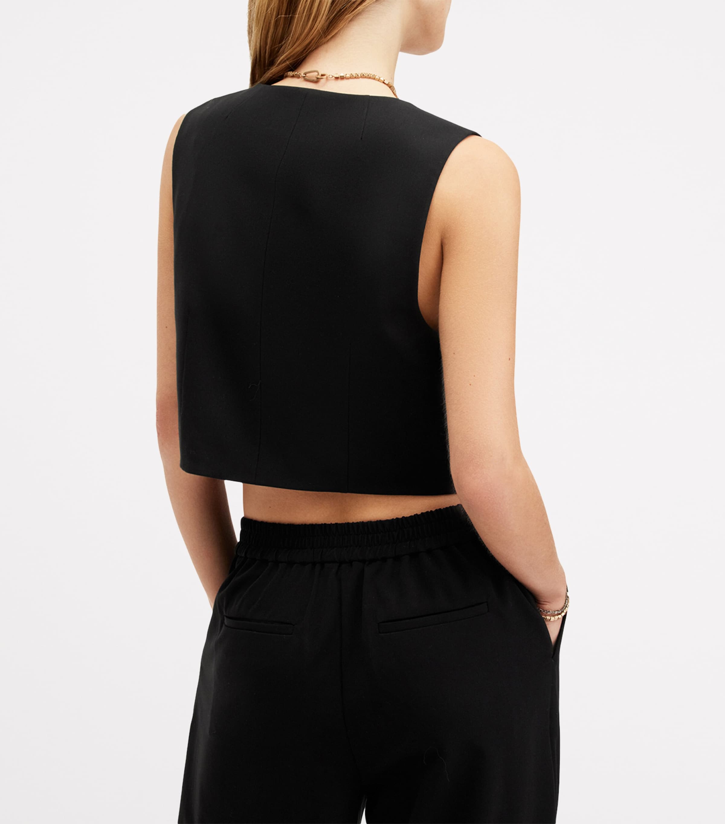 AllSaints Womens Aleida Waistcoat Black Image 8