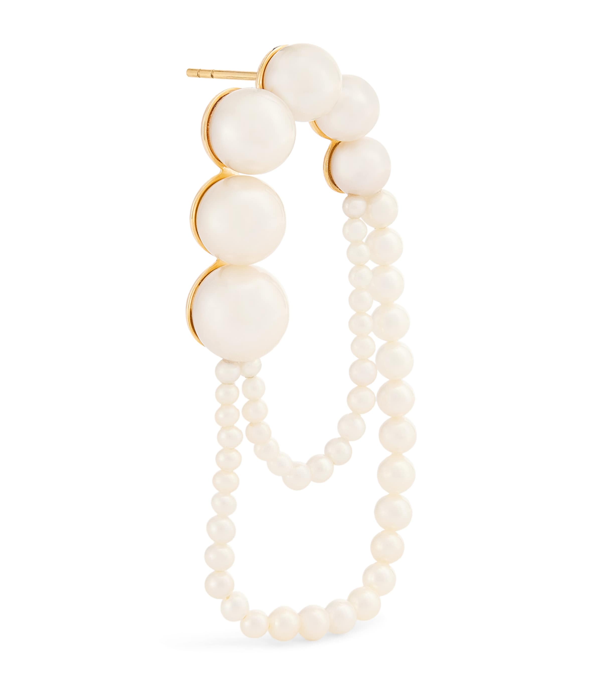 Shop Sophie Bille Brahe Yellow Gold And Pearl Embrassée De Perle Single Left Earring