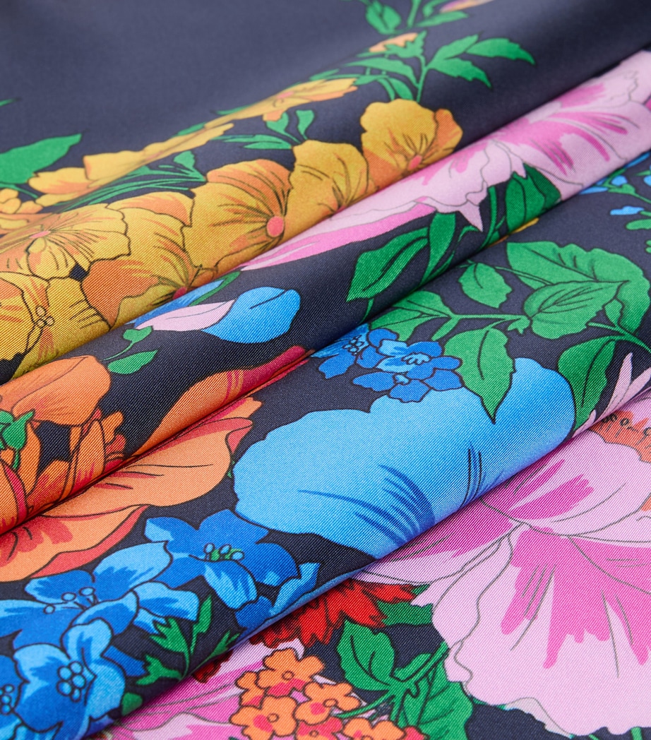 Weekend Max Mara Silk Floral Print Scarf Midnightblue Image 5