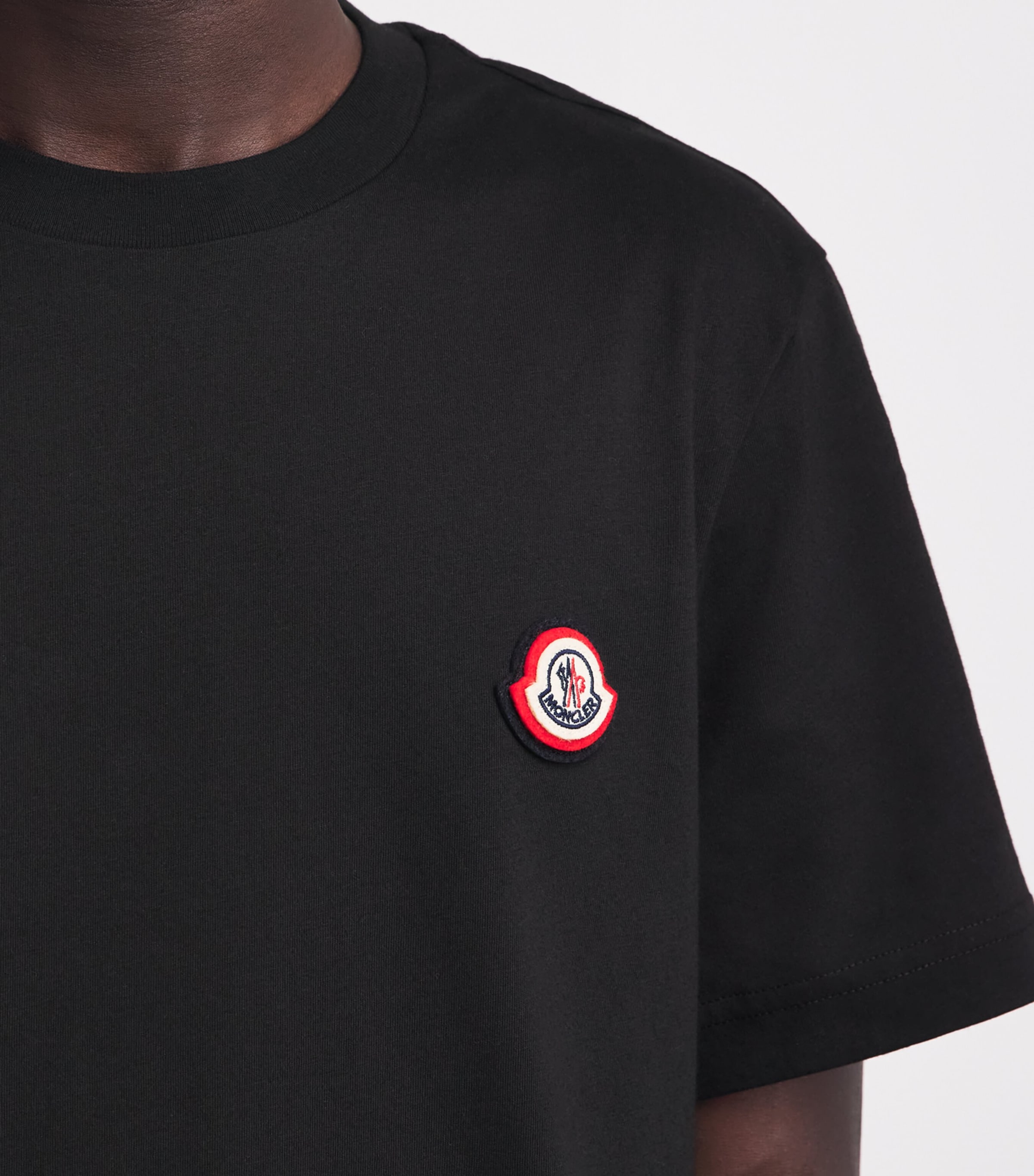Moncler Mens Cotton Logo-Patch T-Shirt Image 3