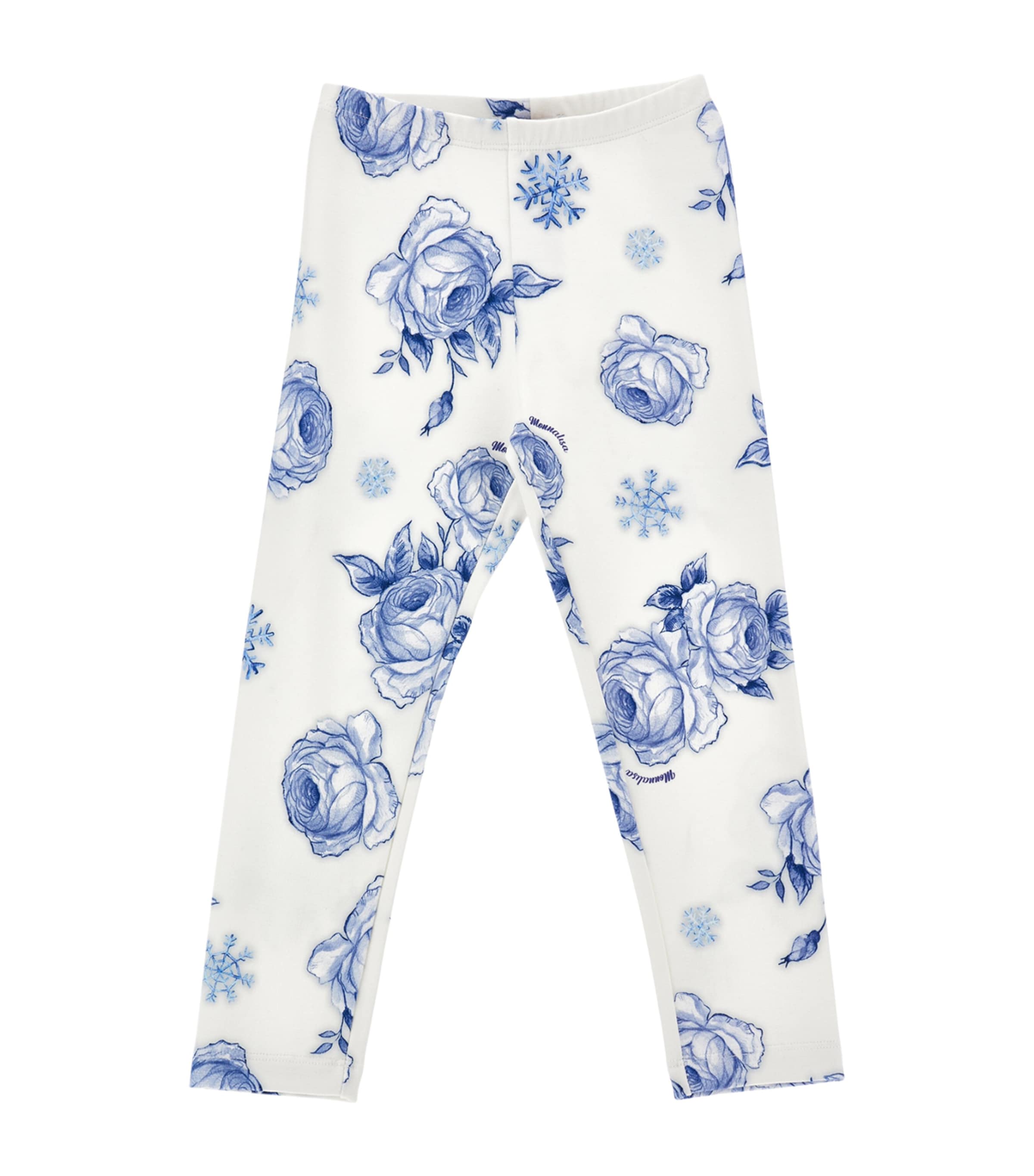 Monnalisa Kids' Floral Leggings In White