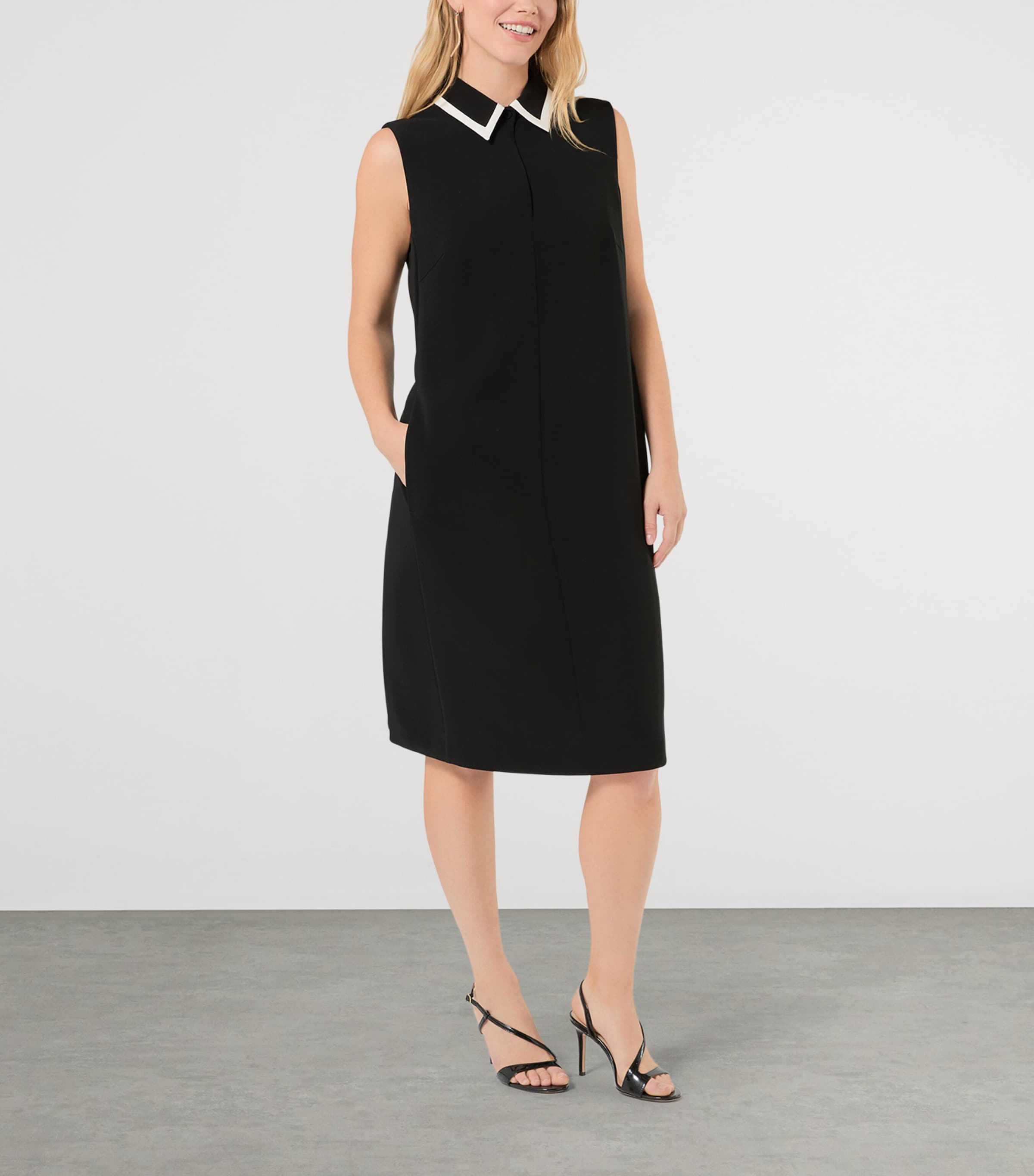 Marina Rinaldi Womens Collared Midi Dress Black Image 2
