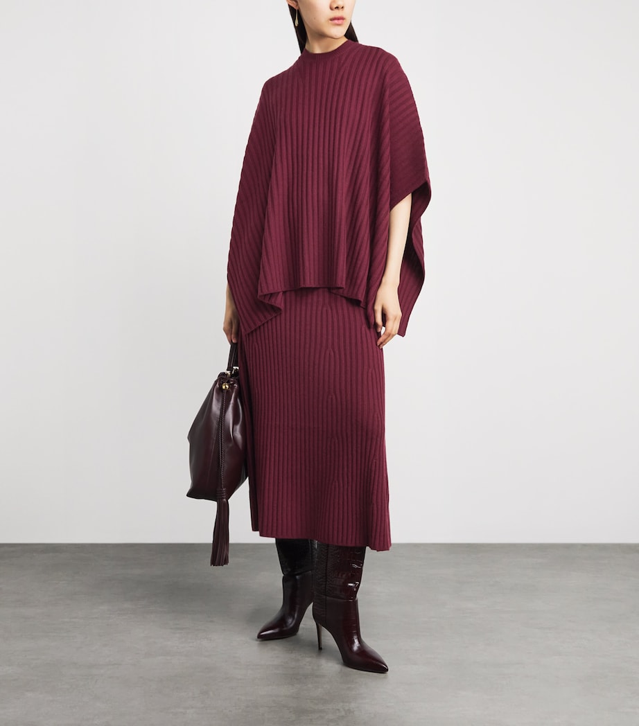 Gabriela Hearst Womens Merino Wool-Cashmere Baron Poncho Bdx Bordeaux Image 2