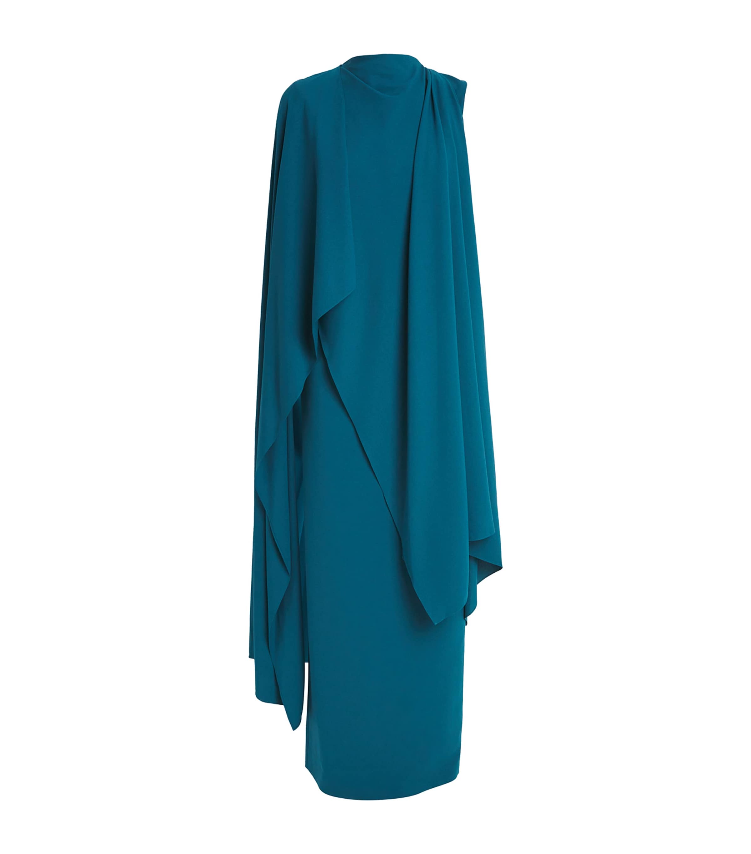 Roksanda Cape-detail Deena Maxi Dress In Blue