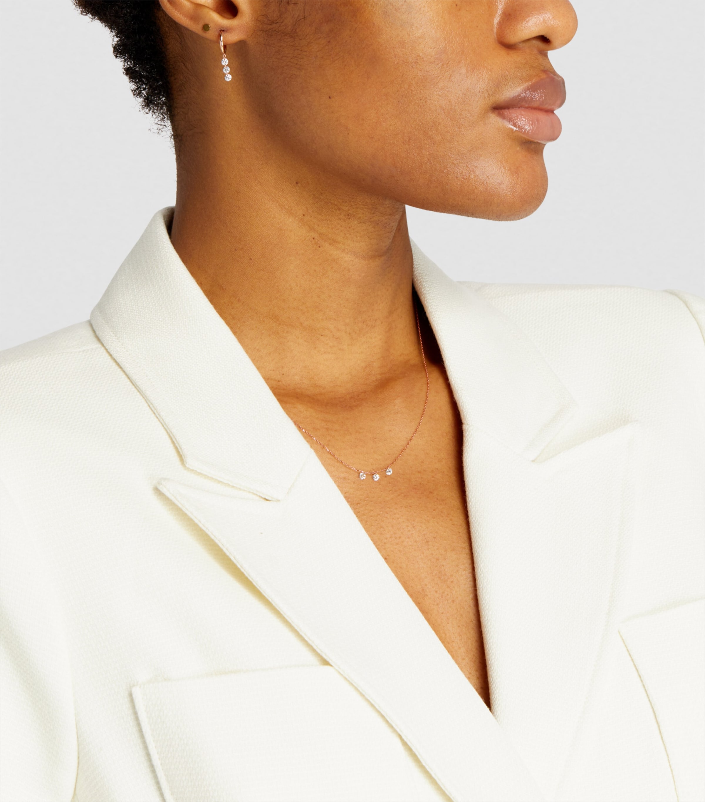 Persée Rose Gold and Diamond 3-Stone Danaé Necklace Rose Gold Image 3