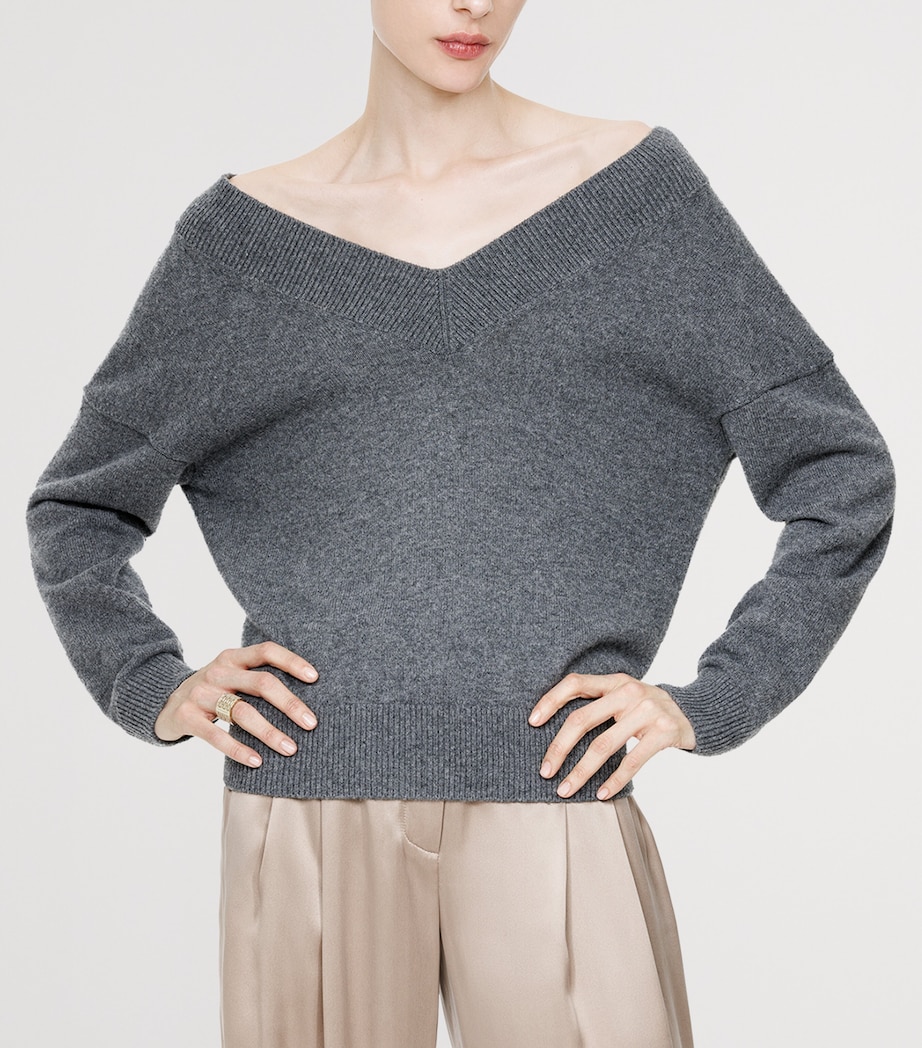TOM FORD Womens Stretch-Cashmere V-Neck Sweater Tav Image 5