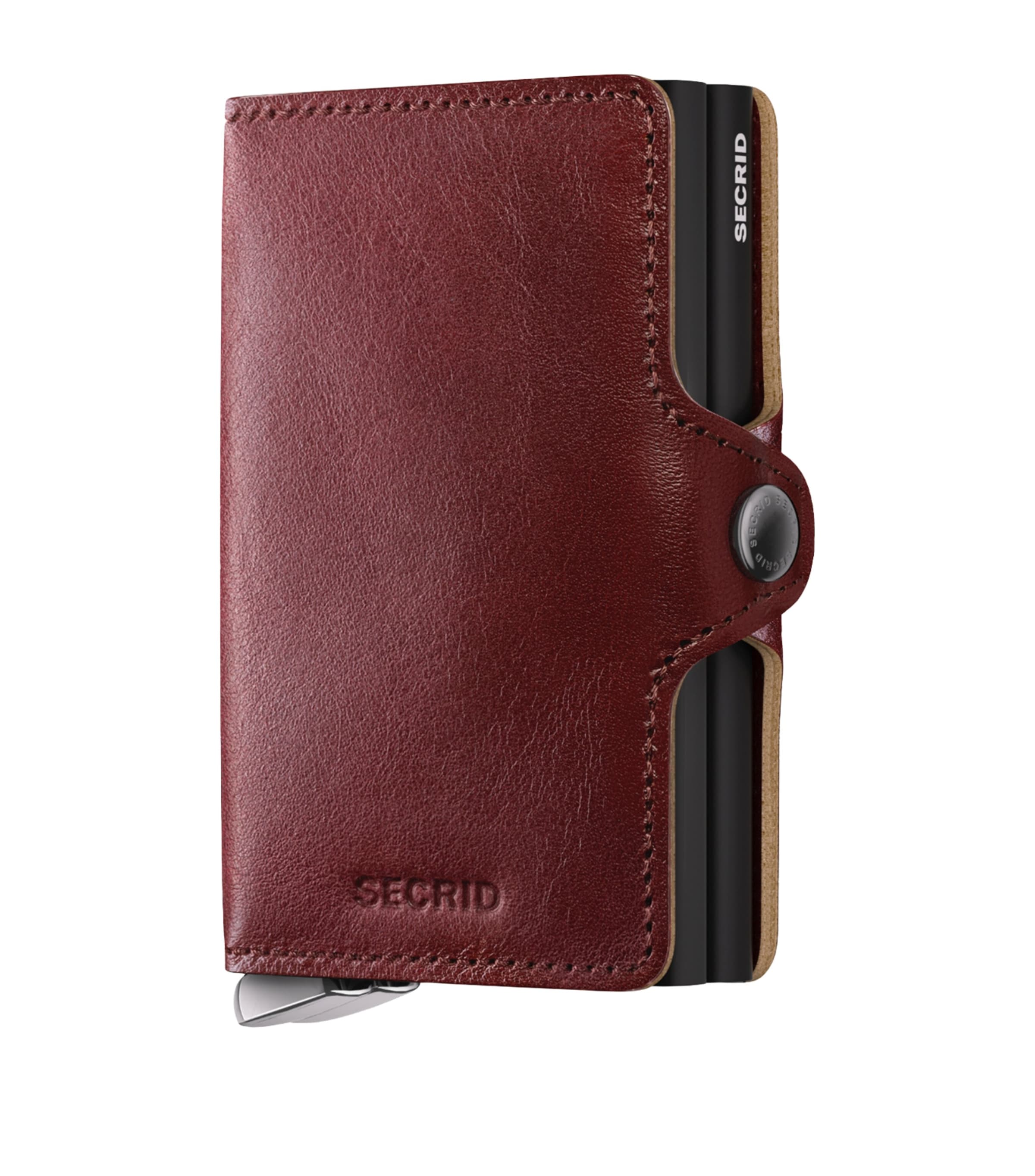 Secrid Basco Leather Twinwallet In Burgundy