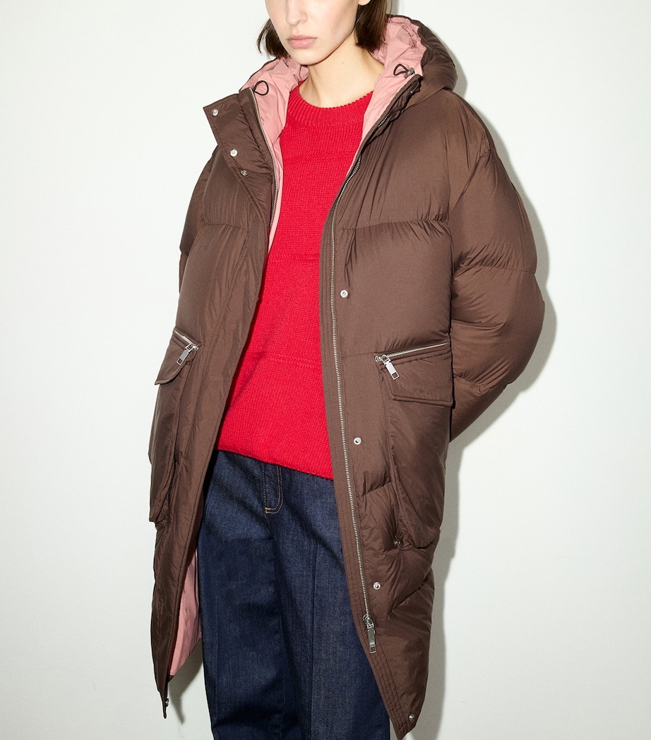 MAX&Co. Womens Hooded Puffer Jacket Dark Brown Image 6