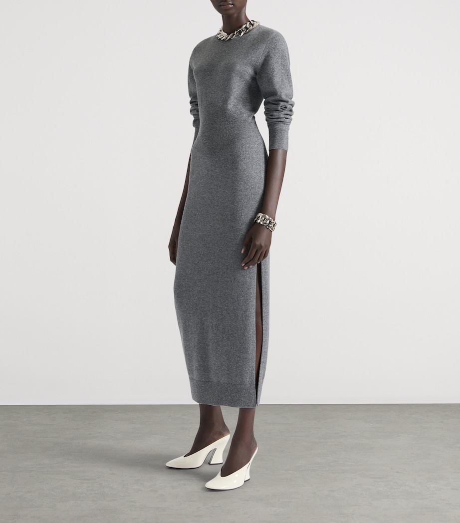 Cashmere Open Back Midi Dress MEDIUM GREY Image 2