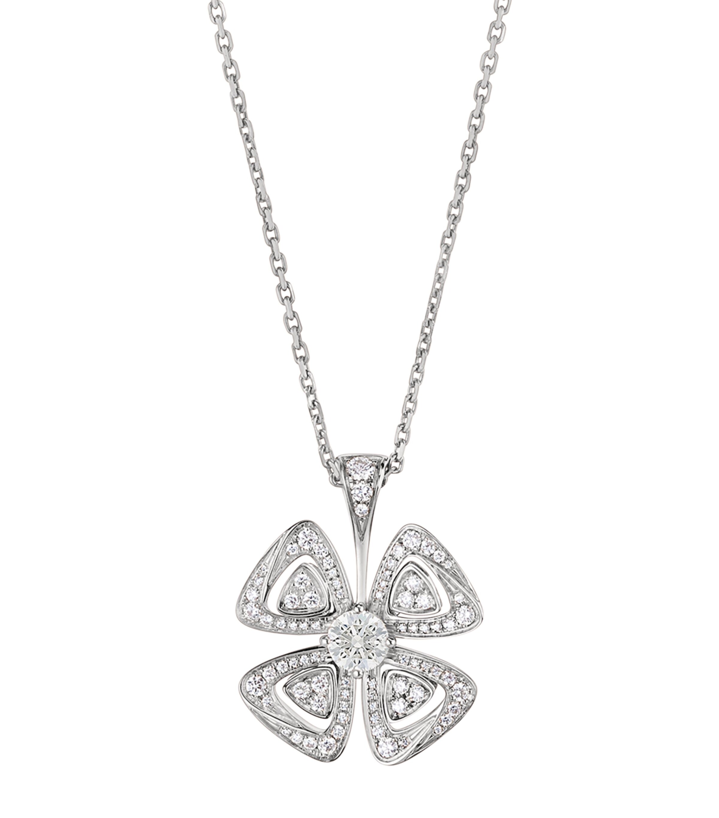 Bvlgari White Gold and Diamond Fiorever Necklace White Gold Image 3