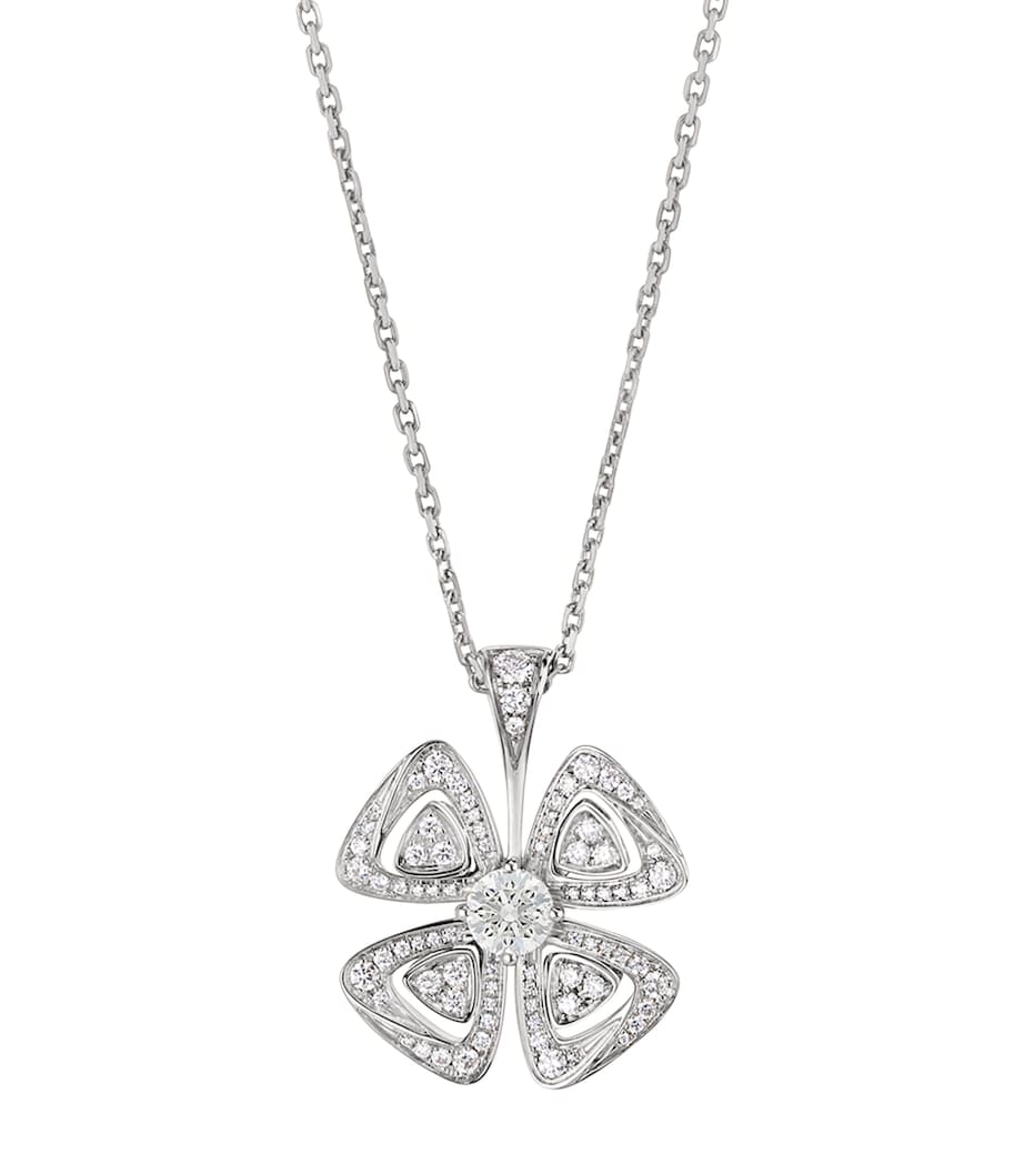 Bvlgari White Gold and Diamond Fiorever Necklace White Gold Image 3