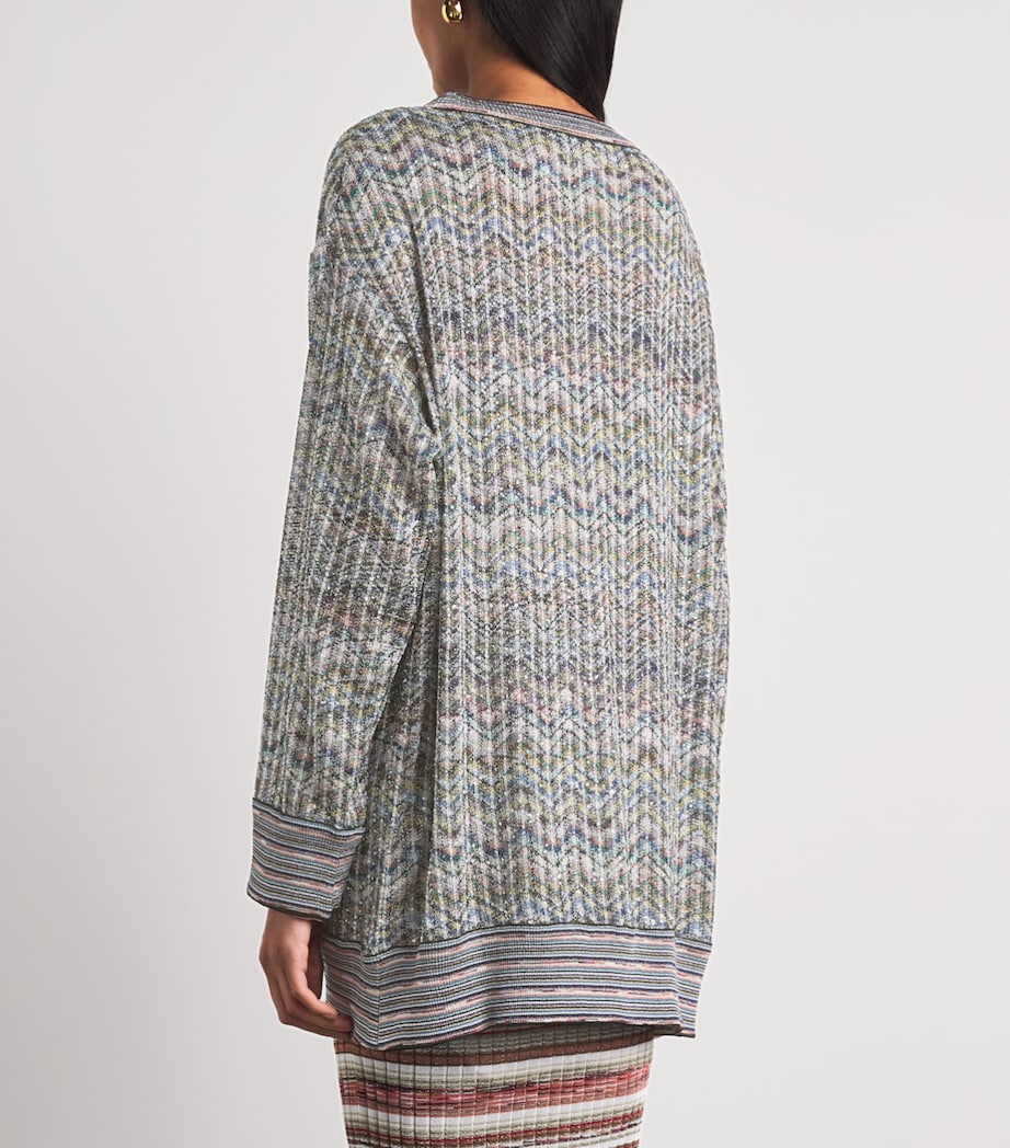 Missoni Womens Zigzag Sequinned Cardigan Smspw Light Multiclr Image 5
