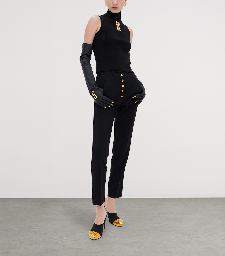 Schiaparelli Womens Keyhole Sleeveless Sweater Black Image 2