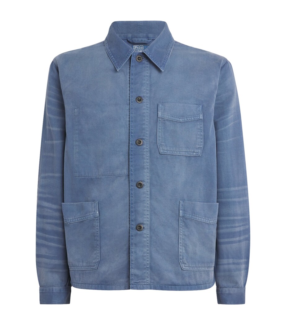 Polo Ralph Lauren Mens Cotton Rustic Overshirt Blue Image 1