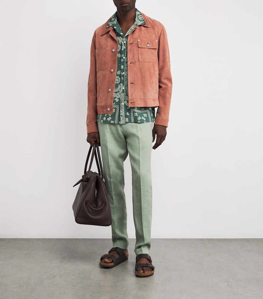 Linen-Cotton Bandana-Print Short-Sleeve Shirt MULTI Image 2