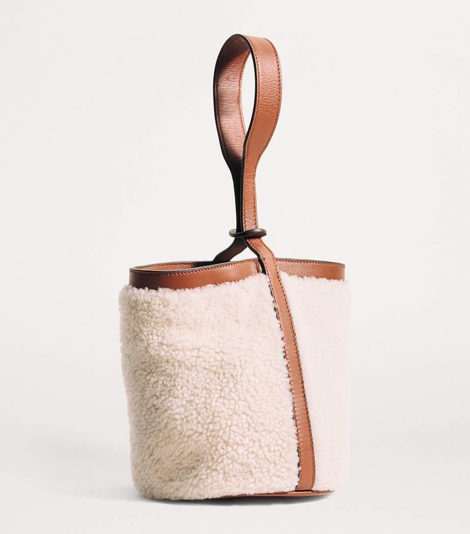 Shearling-Leather Bucket Bag A0624 Image 3