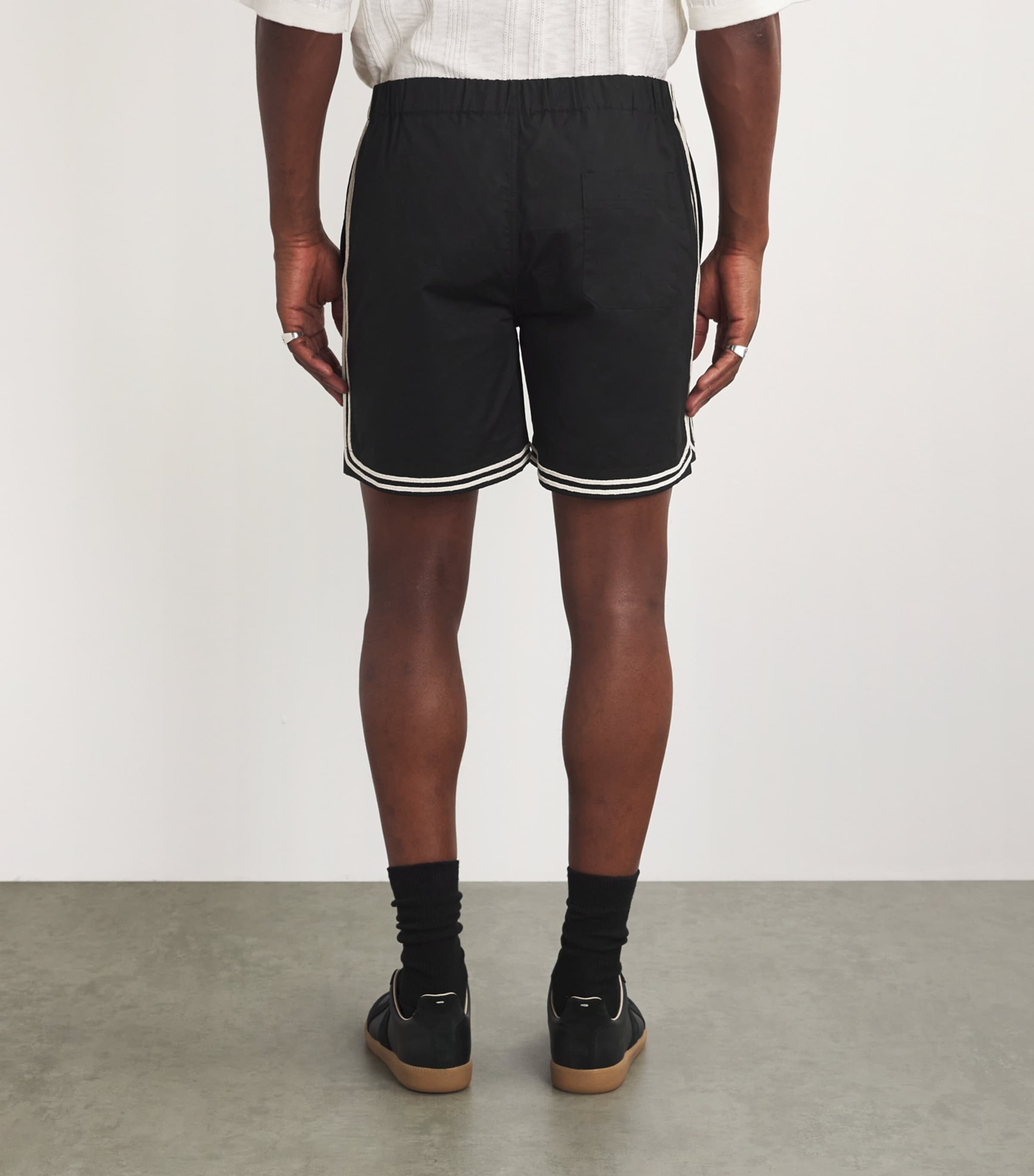 Commas Cotton Corded-trim Shorts In Black