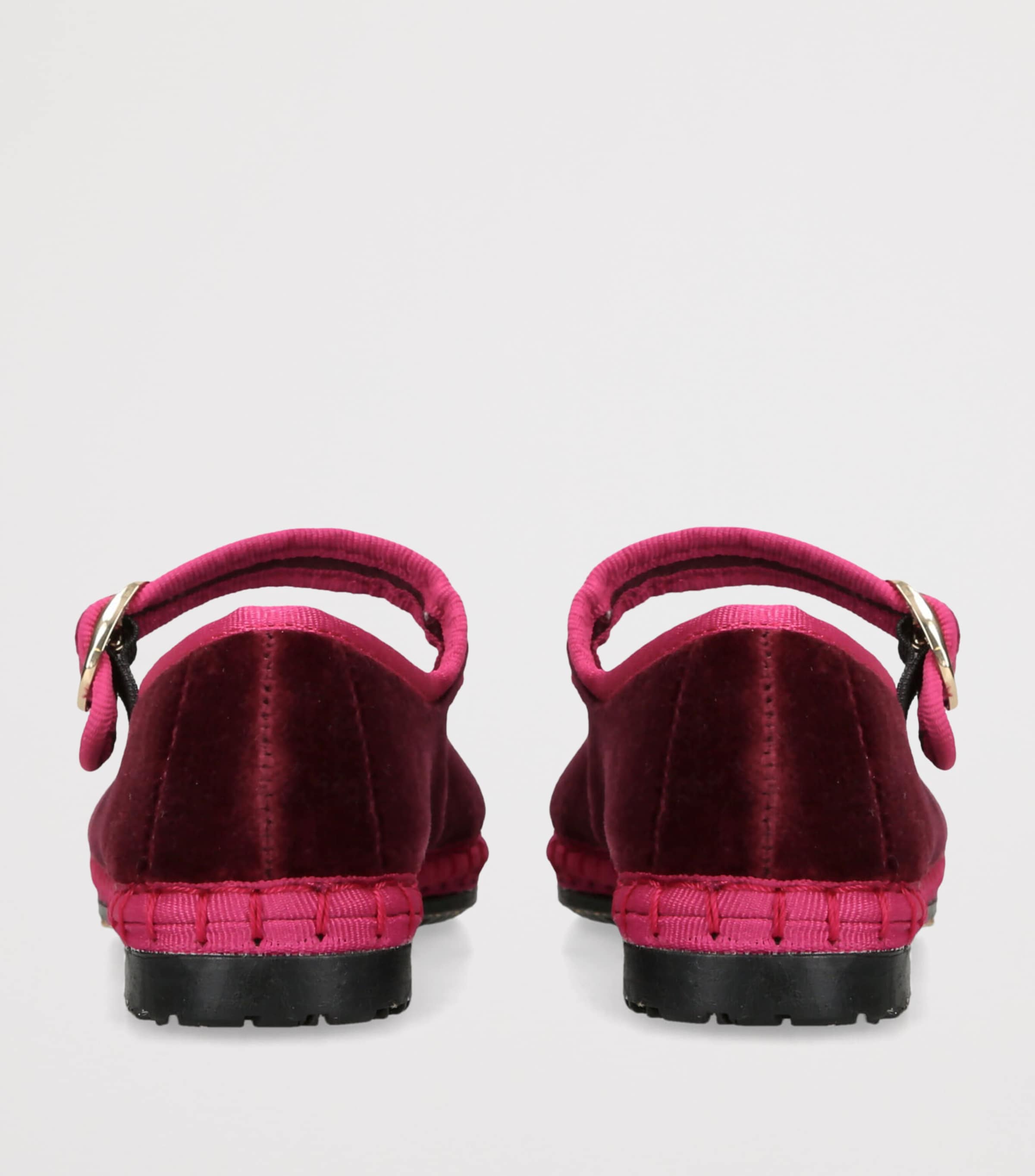 Flabelus Velvet Ursula Mary Jane Flats Pink Comb Image 2