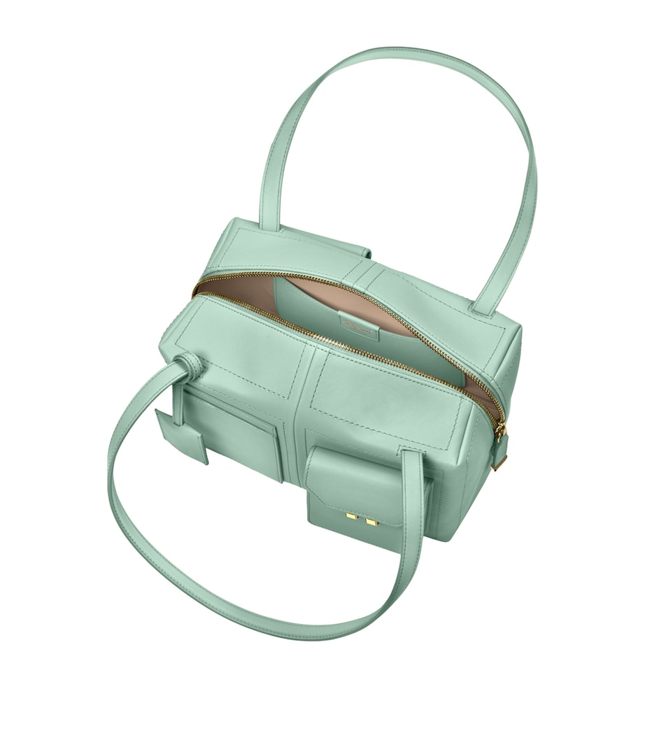 Leather Ice Cube Shoulder Bag GREEN Image 6