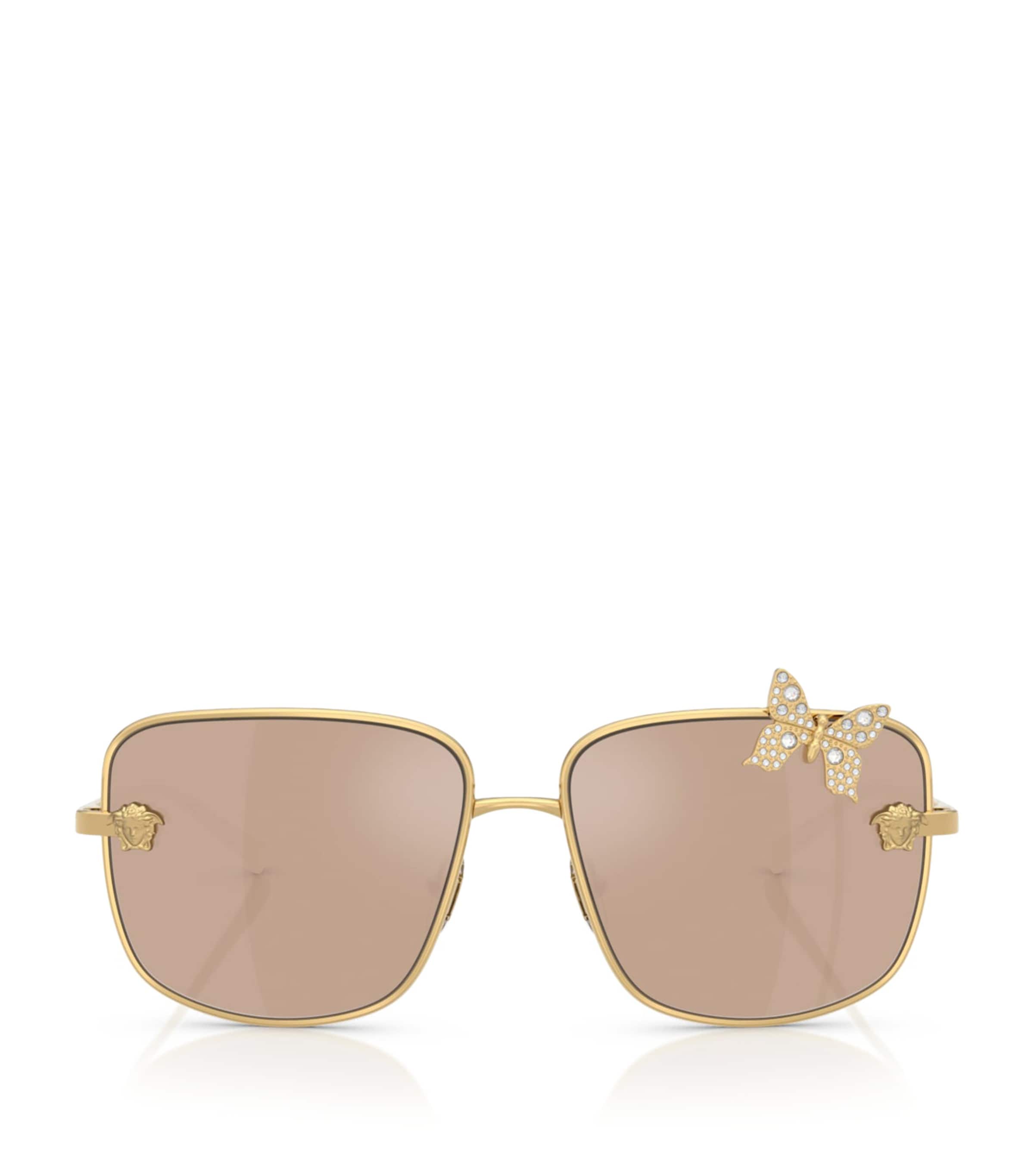 Versace Square Butterfly Sunglasses Gold Image 1