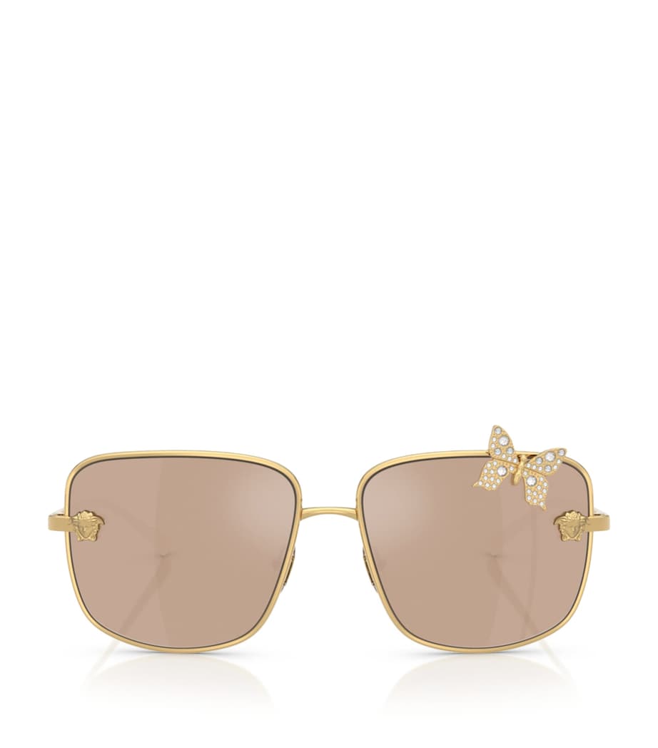Versace Square Butterfly Sunglasses Gold Image 1