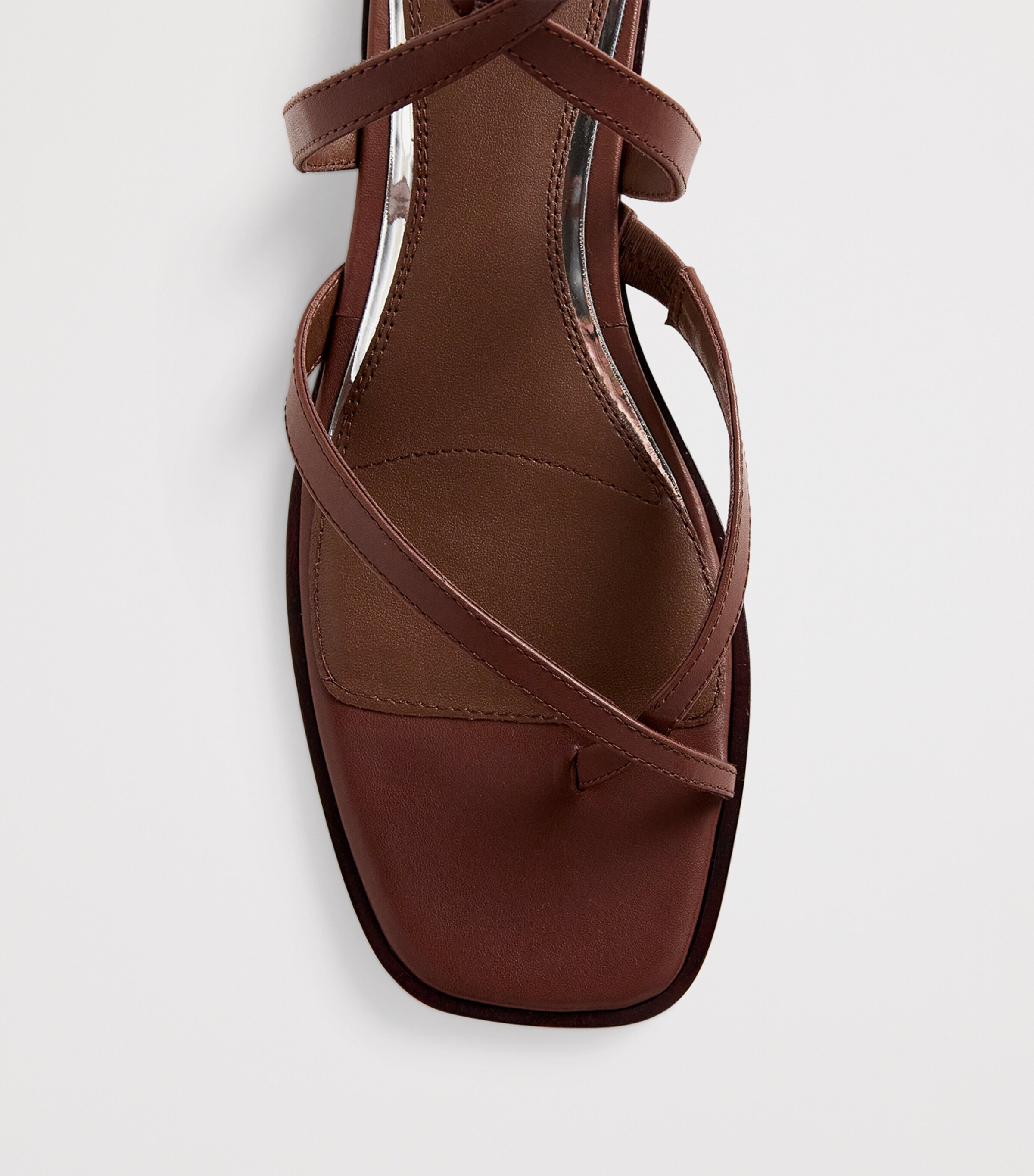 PAIGE Leather Reese Sandals Mahogany Image 5