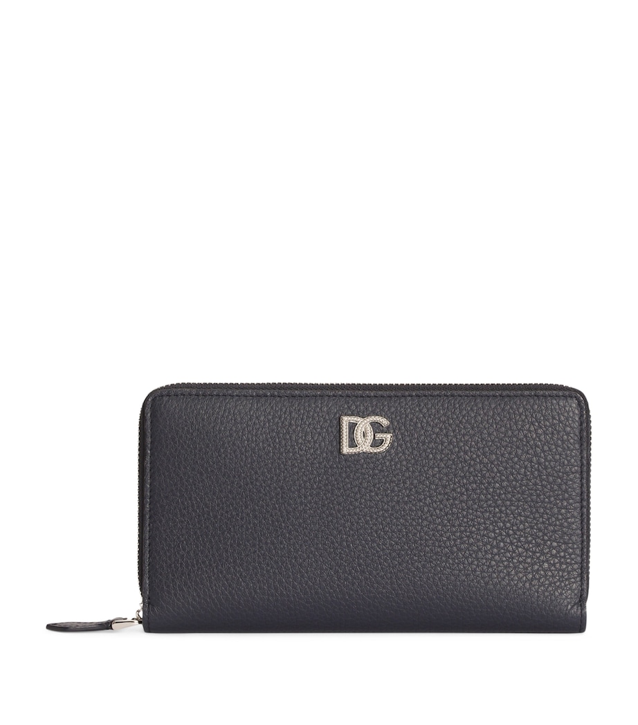 Dolce&Gabbana Leather Zip-Around Wallet Blue Image 1