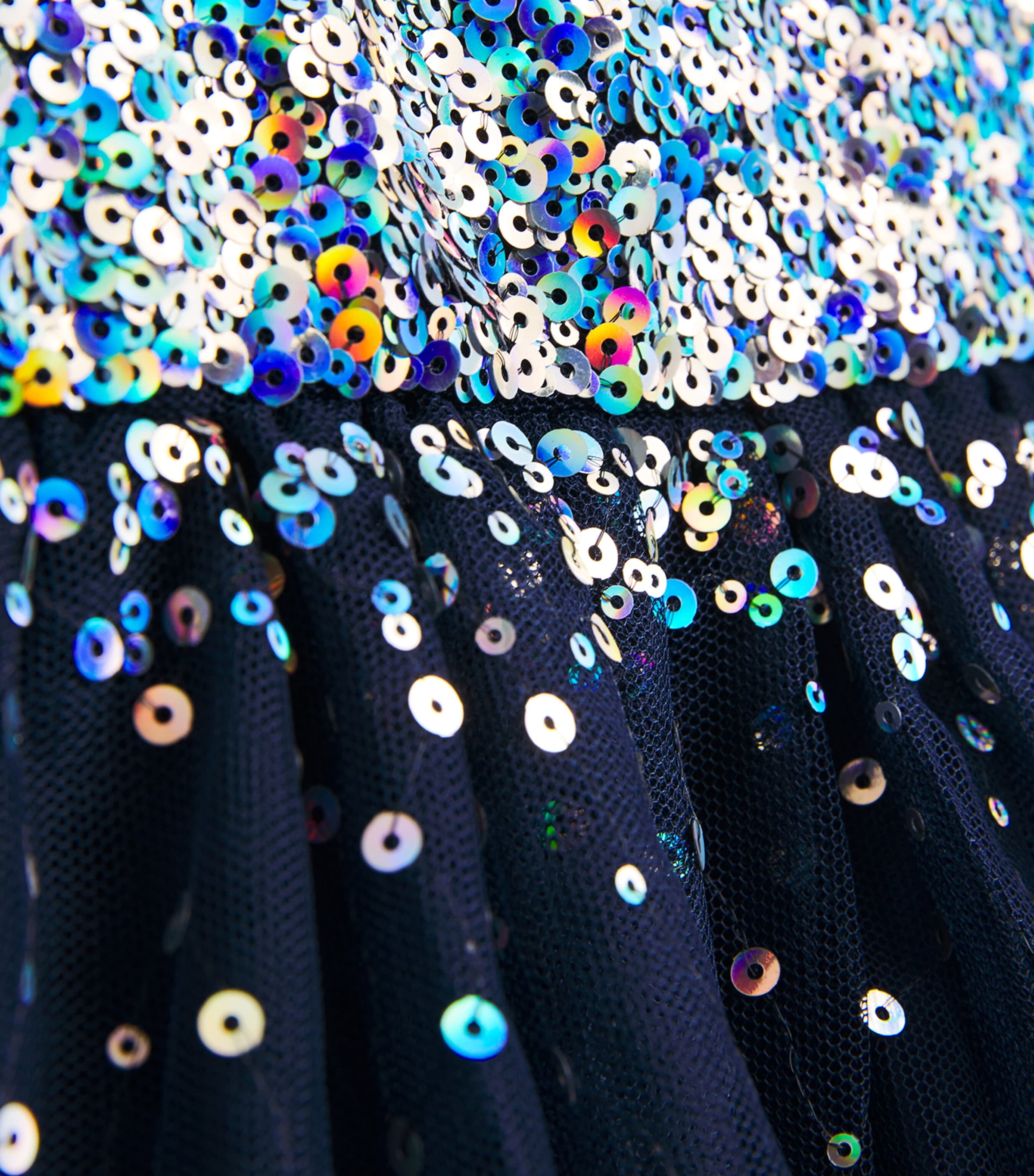 Sequin Tulle Dress (8-12 Years) NAVY Image 3