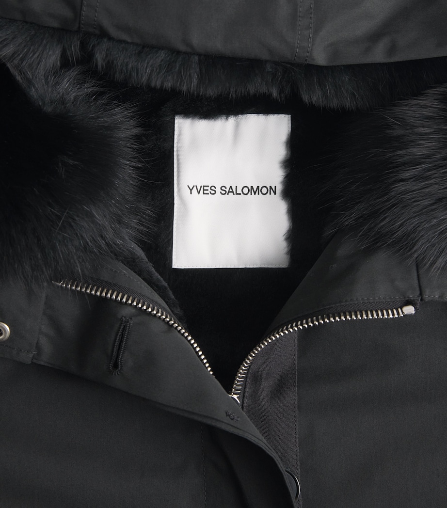 Yves Salomon Womens Down Fur-Trim Technical Parka Coat Image 6