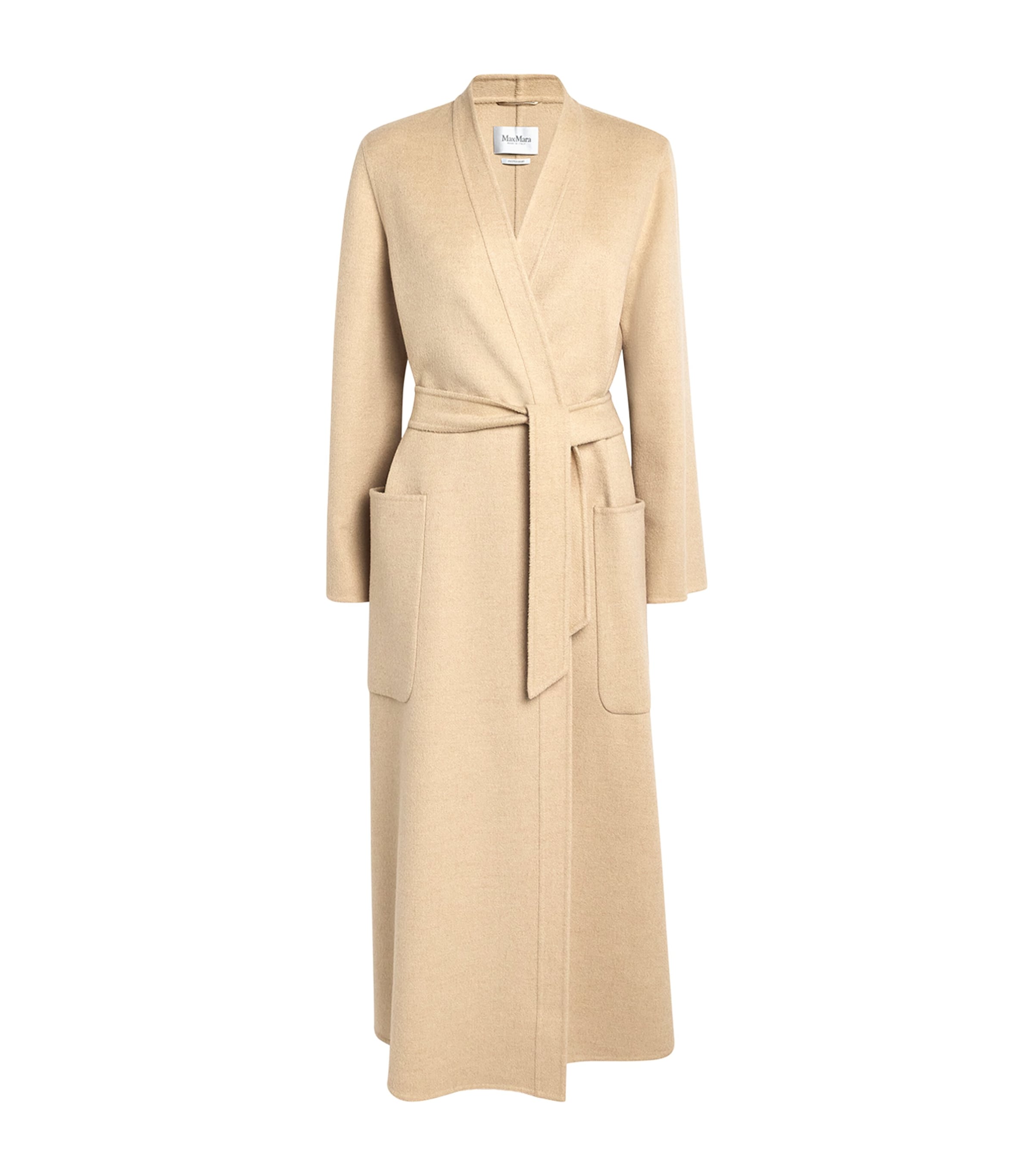 Shop Max Mara Camel Belted Coat In Beige
