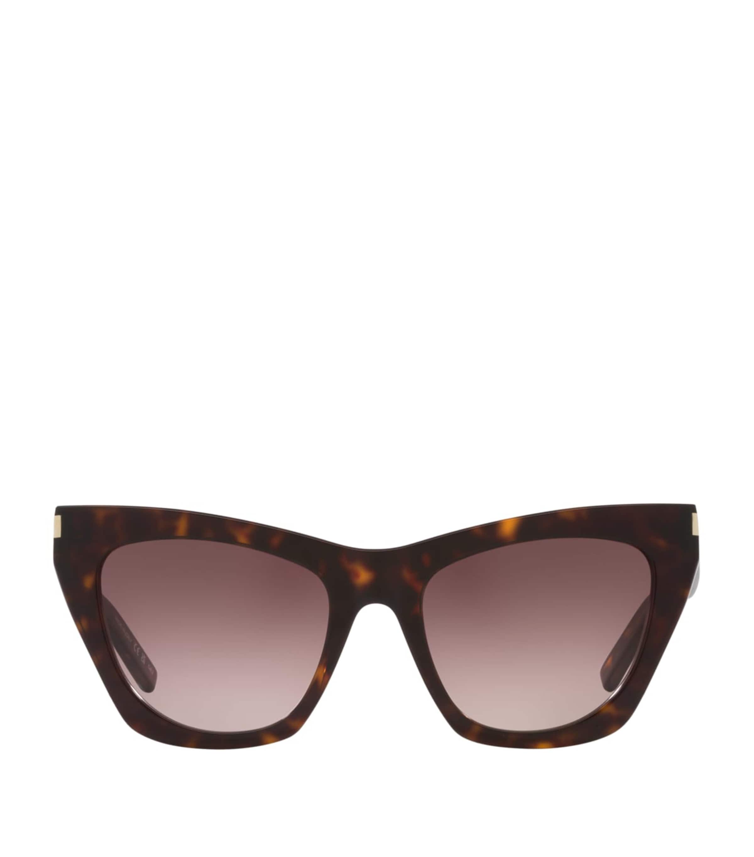 Saint Laurent Injected Sl 214 Kate Sunglasses In Brown
