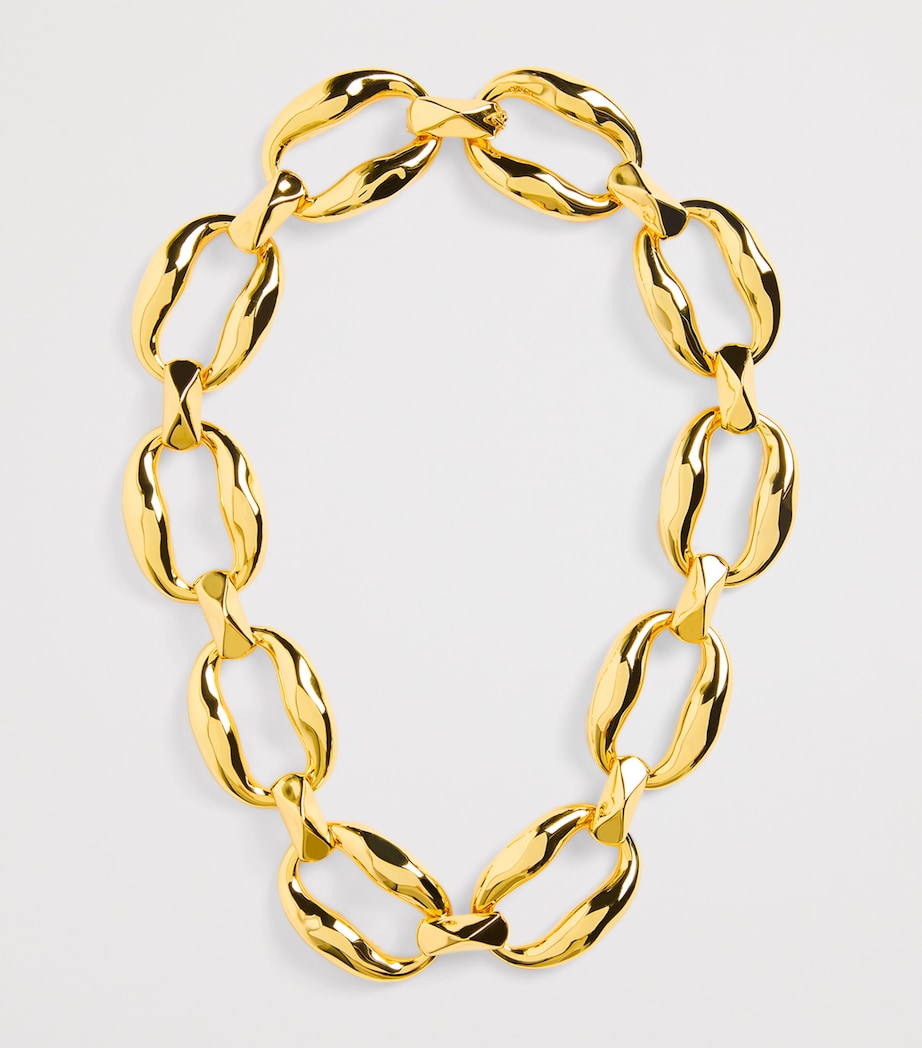 Gold-Plated Molten Link Necklace GOLD Image 3