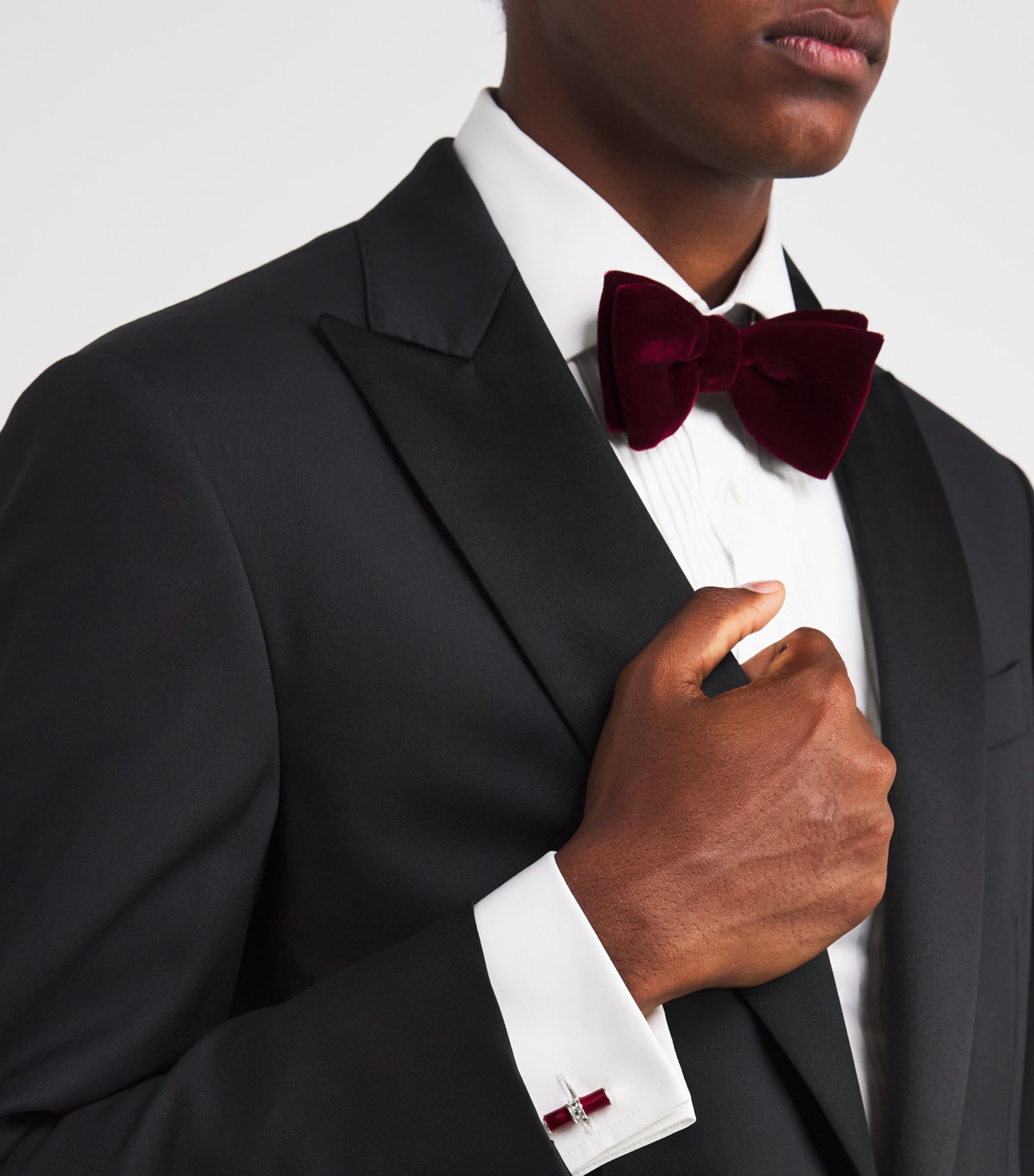 Sterling Silver Spinel Centre Cufflinks RED Image 2