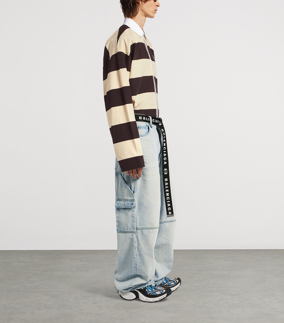 Balenciaga Mens Belted Wide-Leg Jeans Image 4