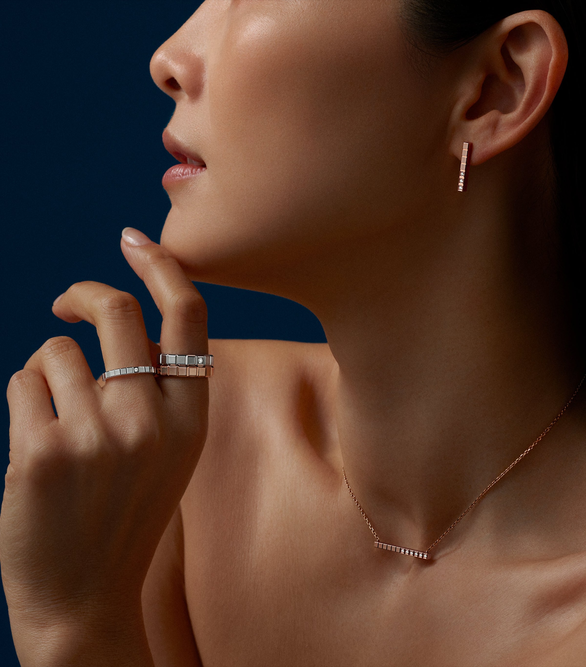 White Gold and Diamond Ice Cube Ring 18K WHITE GOLD Image 5