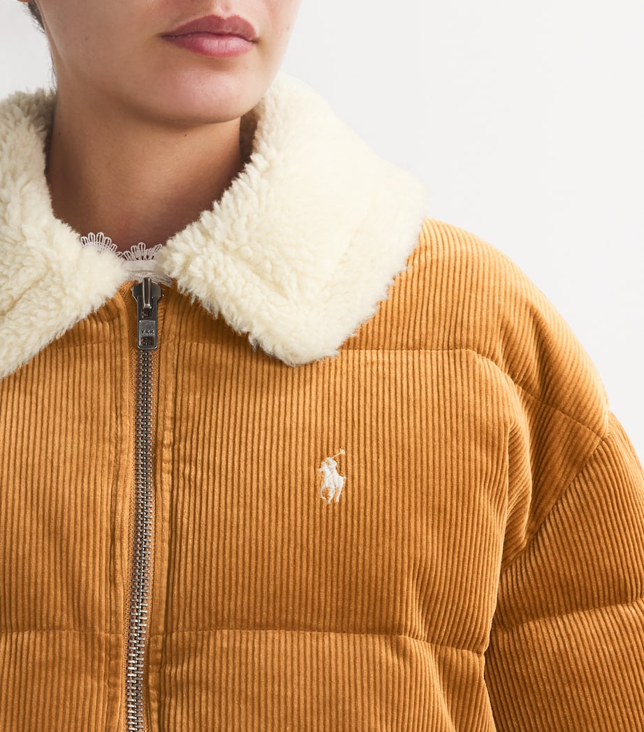 Down Corduroy Puffer Jacket CAMEL Image 6