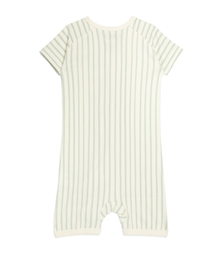 Organic Cotton Striped Playsuit (0-18 Months) STRIPES AWAY SEA Image 2