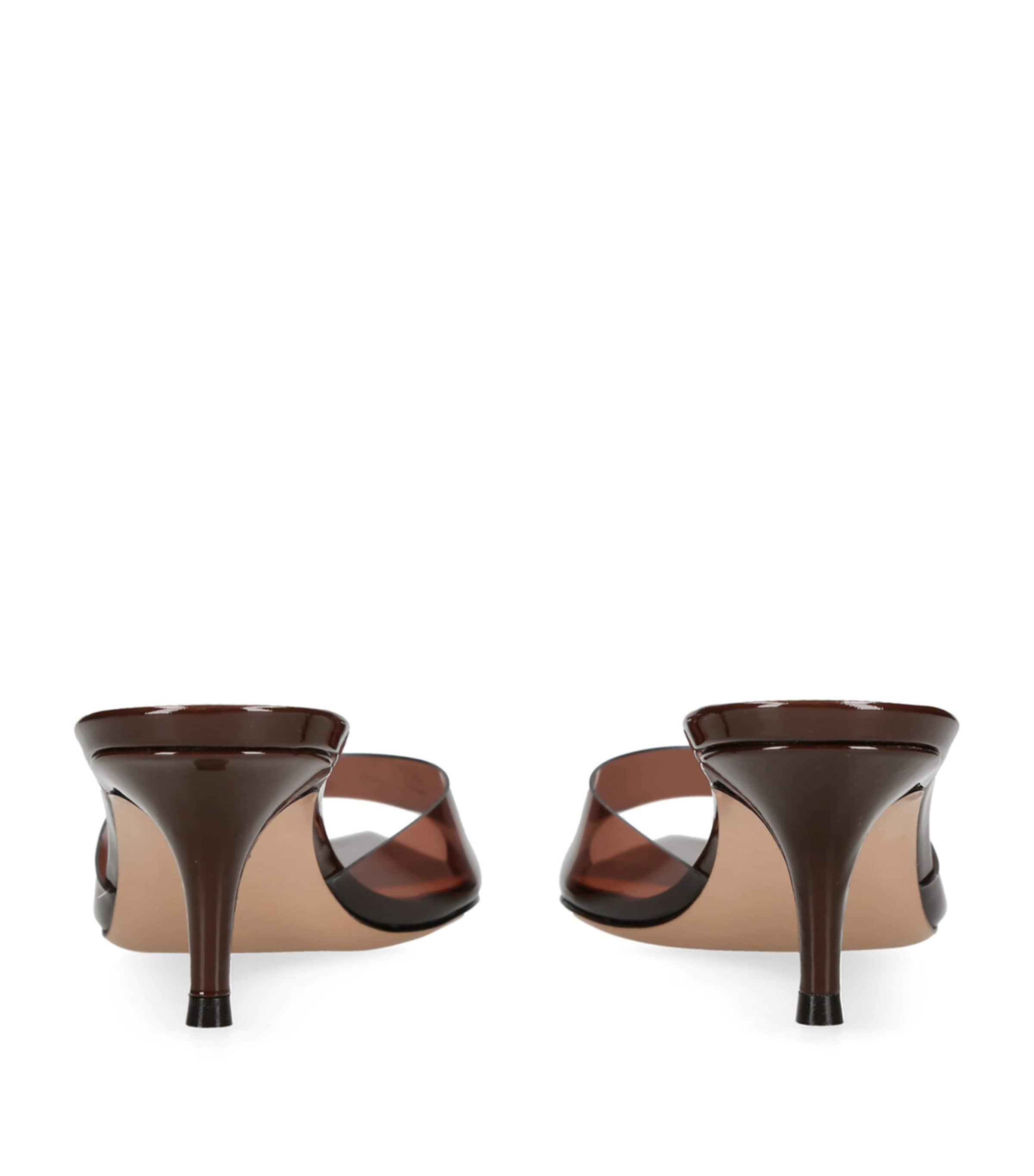 Glass Vernice Heeled Mules 55 BROWN Image 4