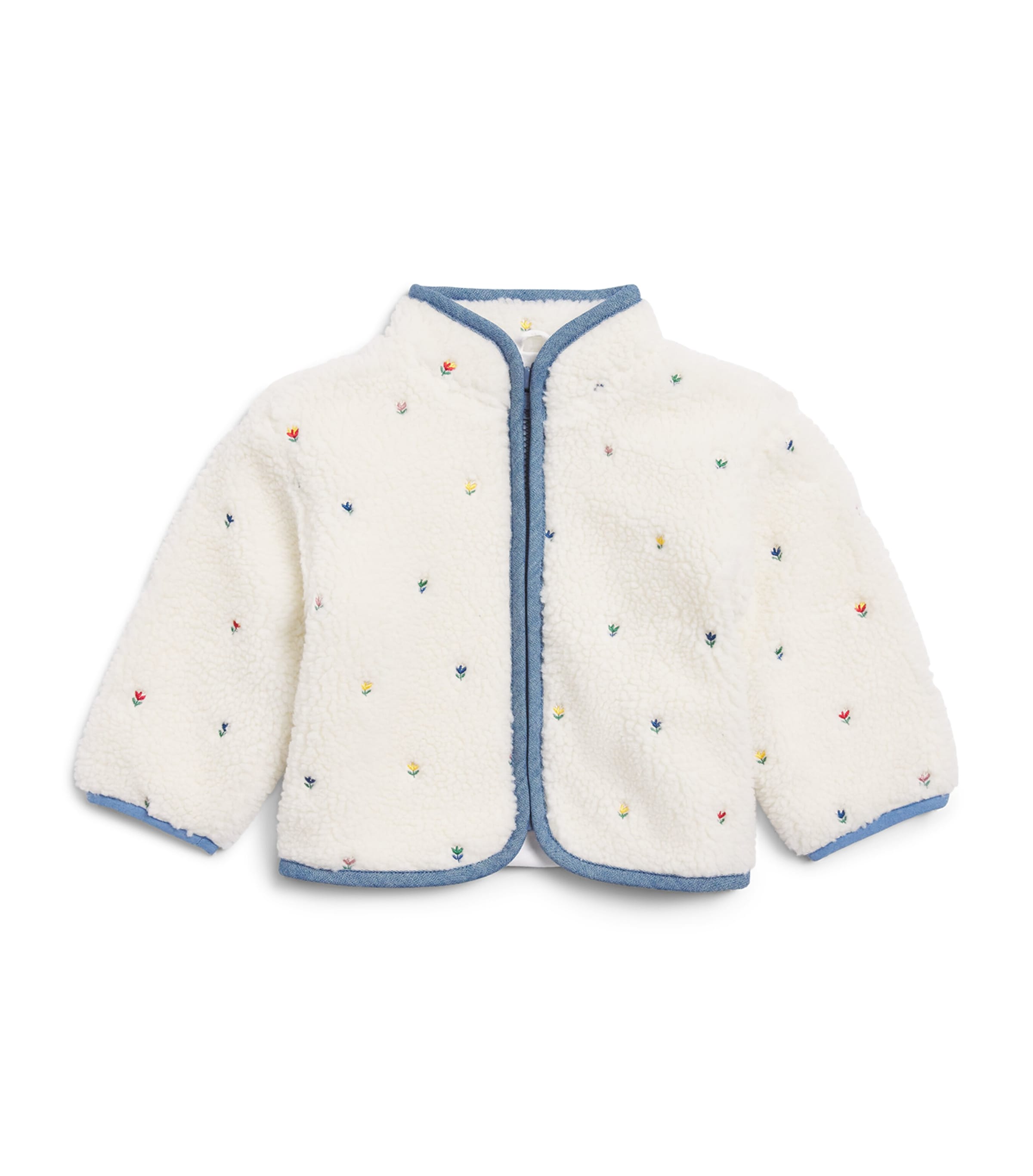 Stella McCartney Kids Fleece Floral Jacket (3-36 Months) Avorio/embr Image 1