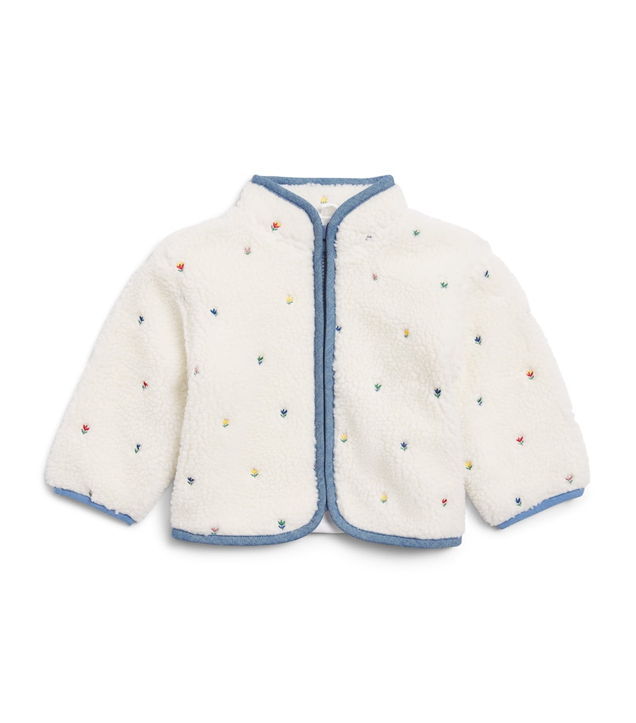 Stella McCartney Kids Fleece Floral Jacket (3-36 Months) Avorio/embr Image 1