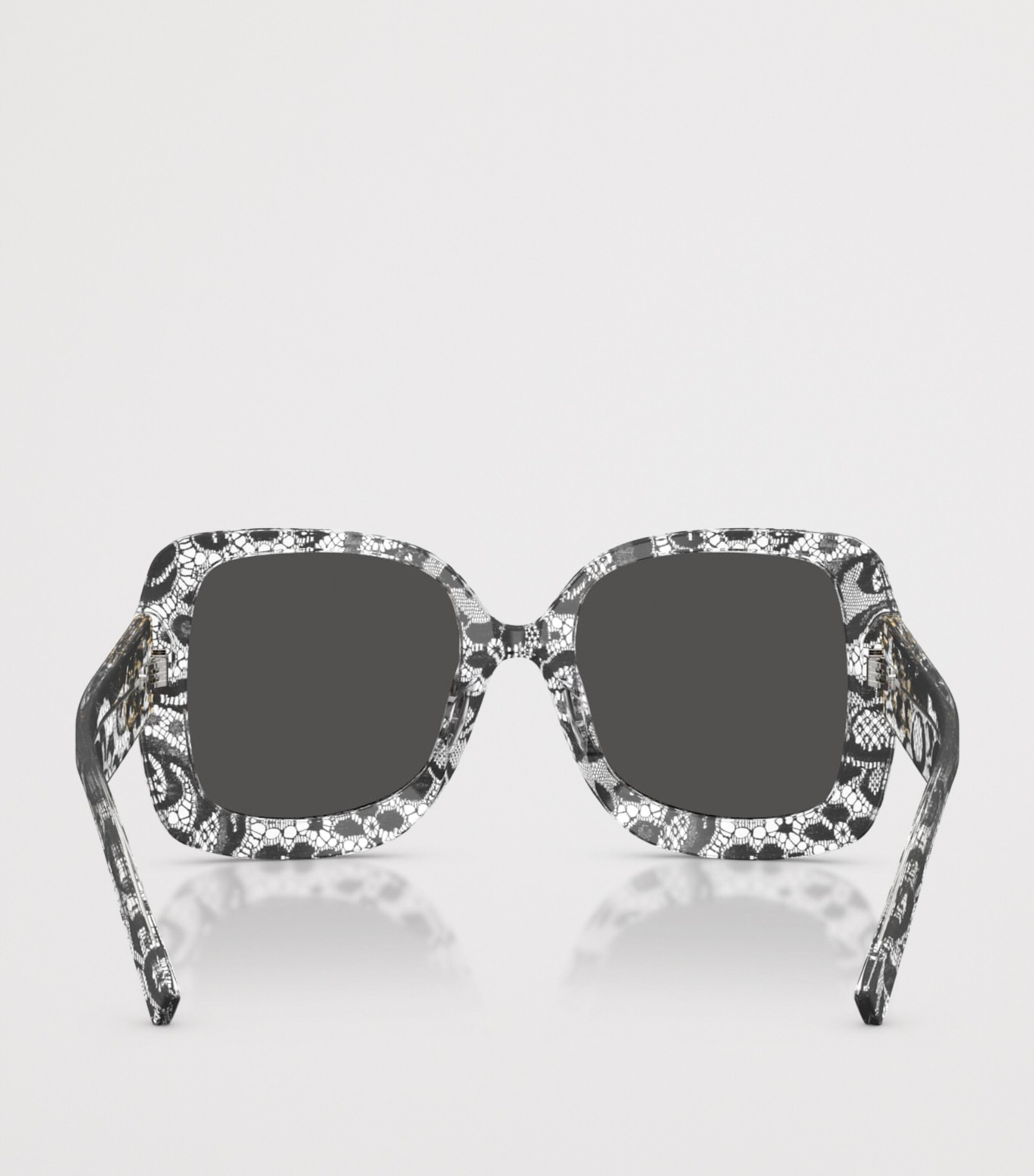 Dolce&Gabbana Lace Print Square Sunglasses Black Image 4