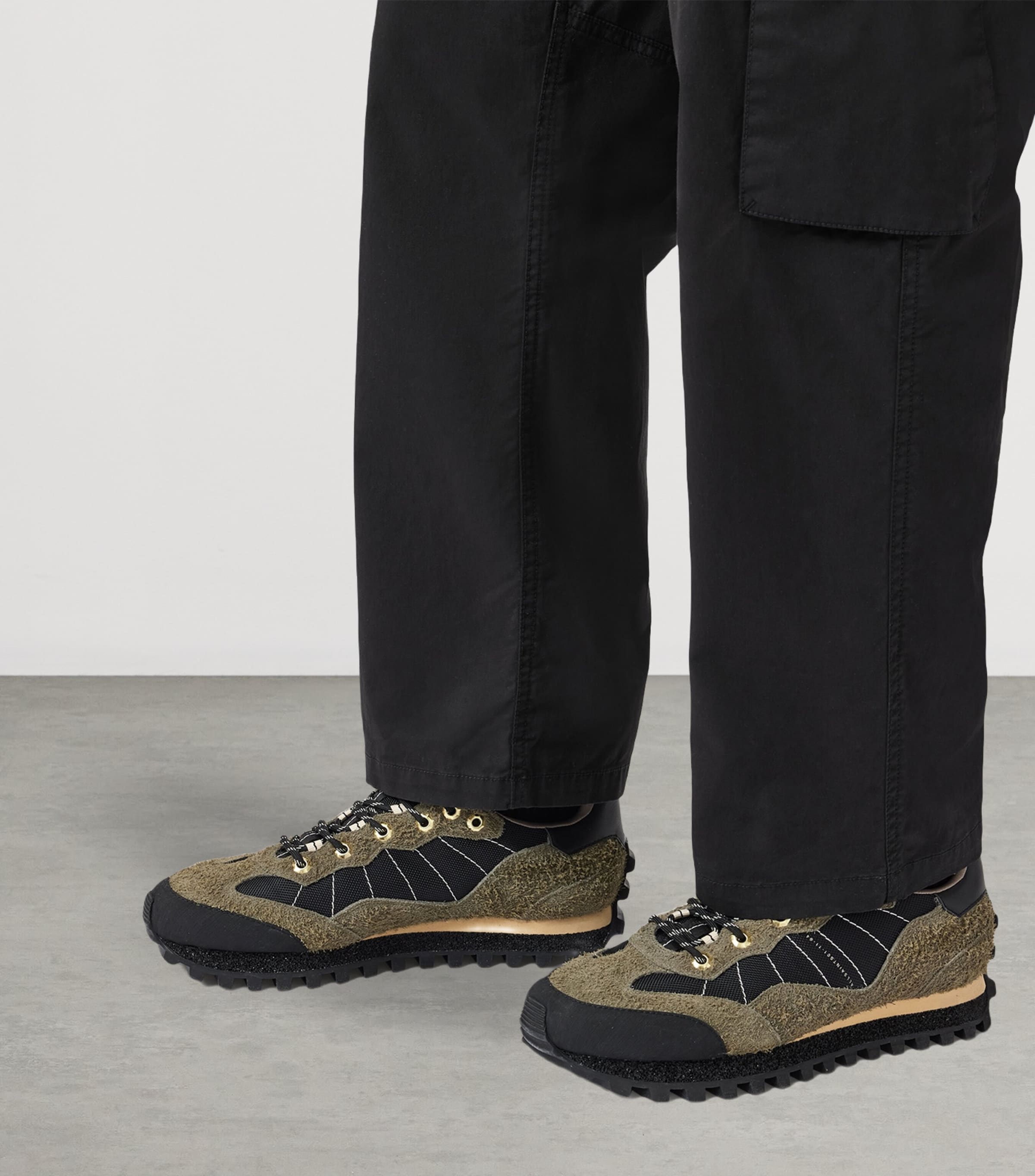 Suede Nevis Sneakers KHAKI GREEN/BLACK Image 3