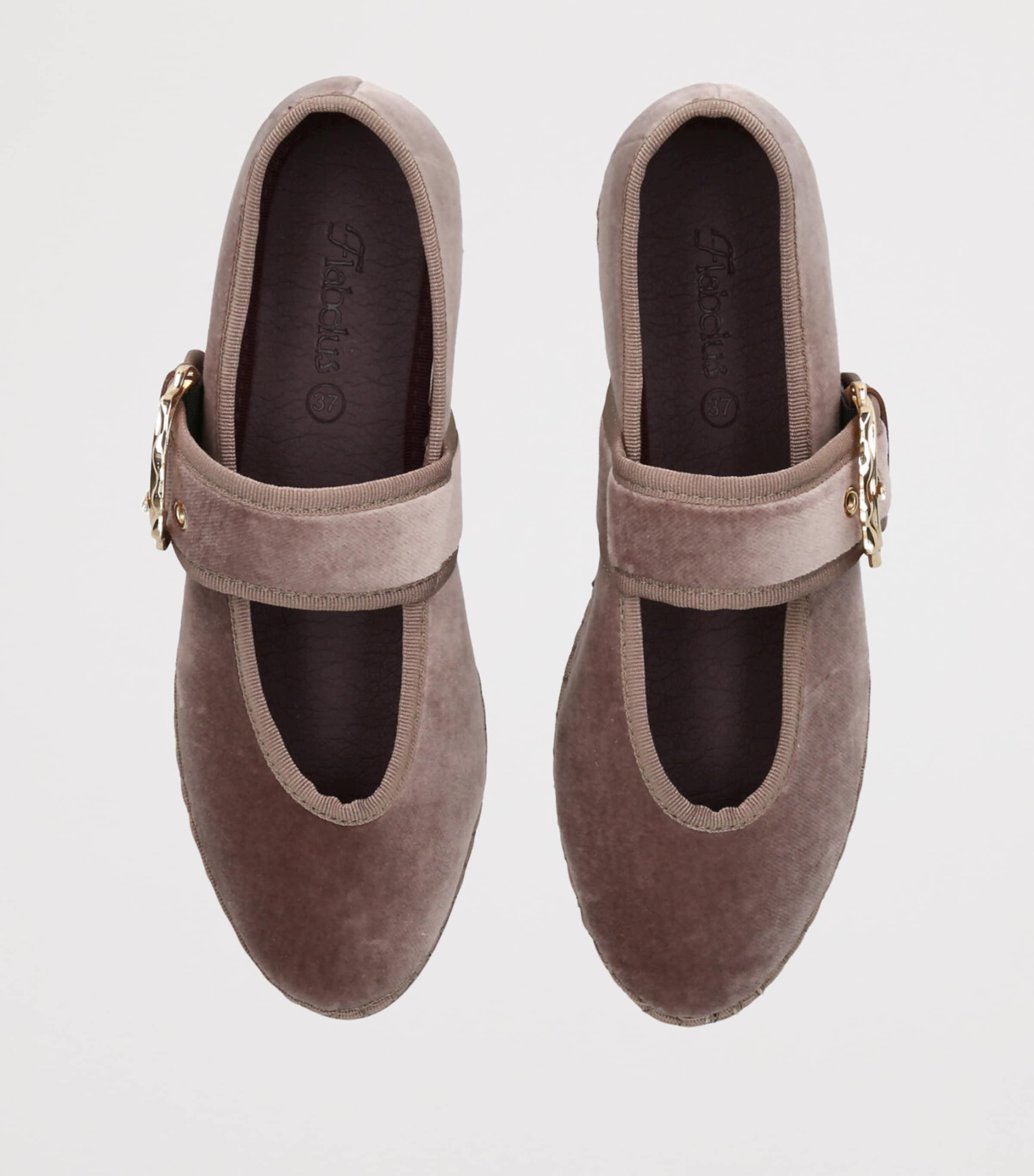 Flabelus Velvet Sophie Mary Janes Brown Image 4