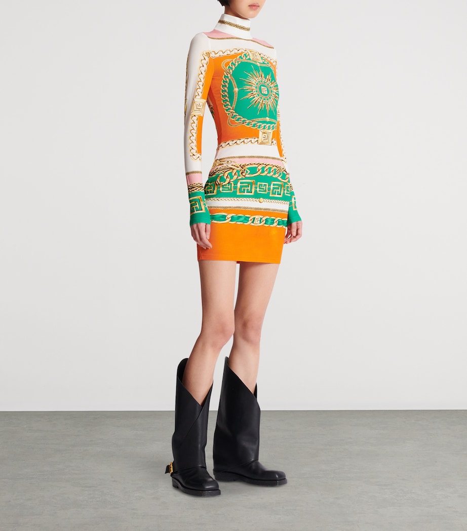 Jersey Printed High-Neck Mini Dress AAA MULTICOLORE Image 6